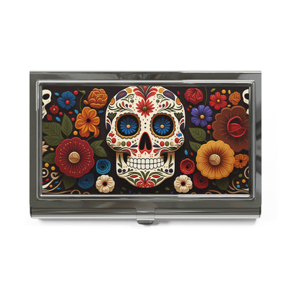 Calavera Talavera Skull Business Card Holder