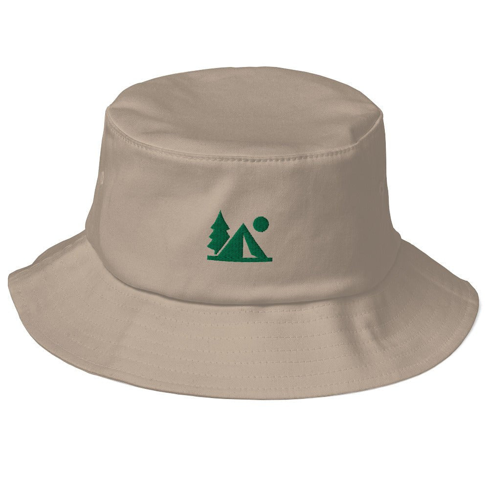 Camping Old School Bucket Hat | Perfect gift for the Outdoors, Camping, Hiking & Climbing Enthusiast! | Multiple Hat Colors Available