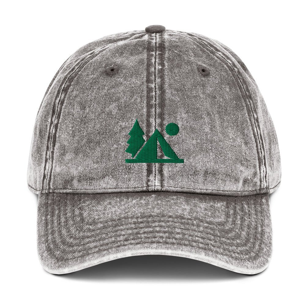 Camping Vintage Cotton Twill Cap| Perfect gift for the Outdoors, Camping, Hiking & Climbing Enthusiast! | Multiple Hat Colors Available
