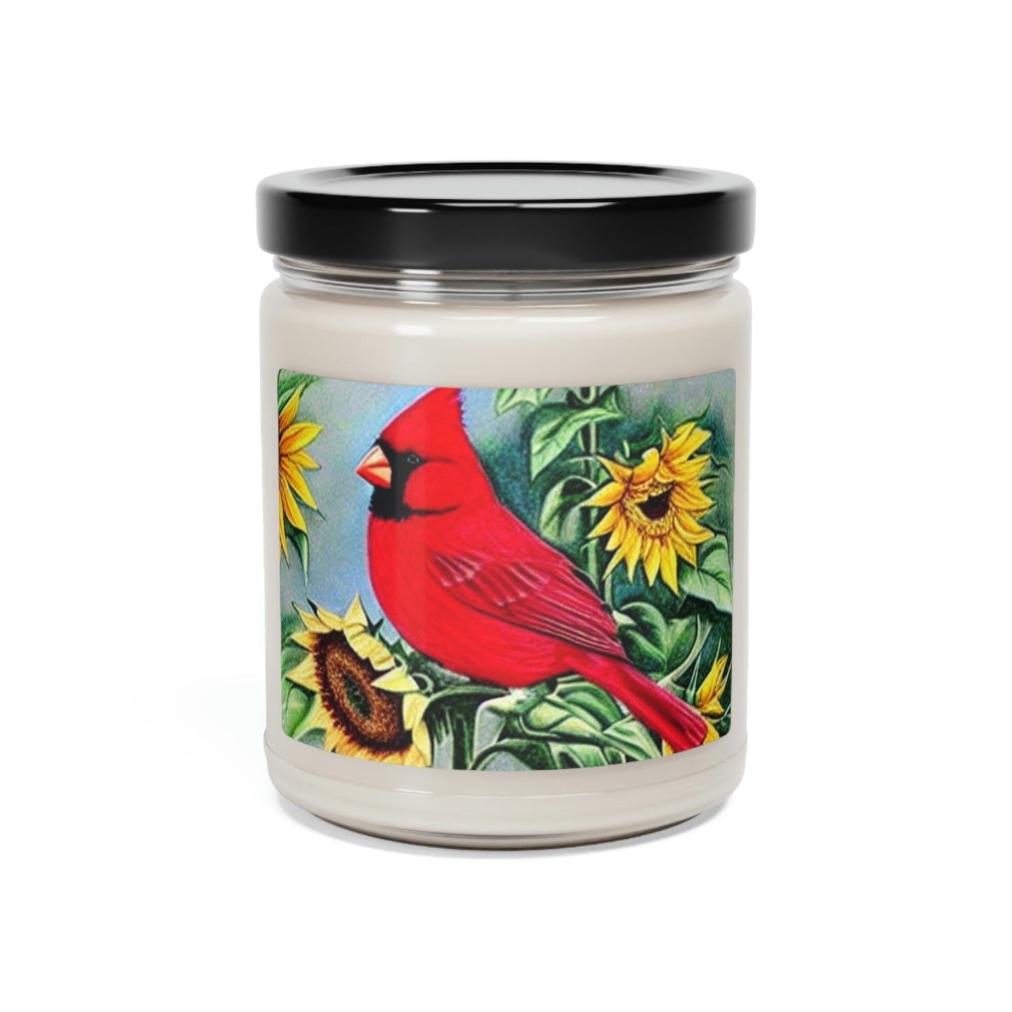Cardinal & Sunflowers Scented Soy Candle - 9oz