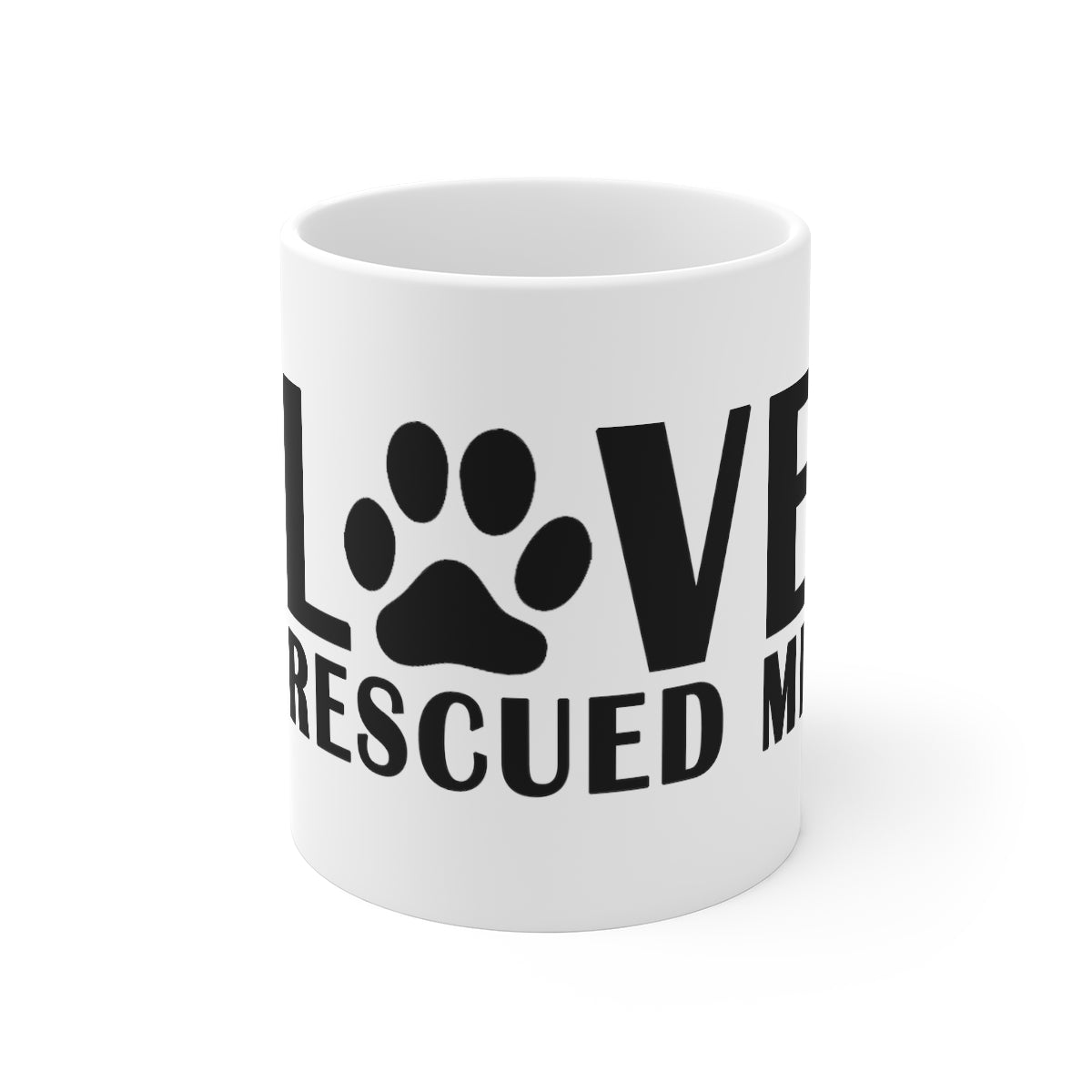 Cat Love Rescued Me White Mug | Cat Lover's Mug | Perfect gift for the cat lover in your family! | Multiple Colors Available