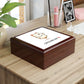 Cats are Joy Keepsake Jewelry Box with Ceramic Tile Cover Beige