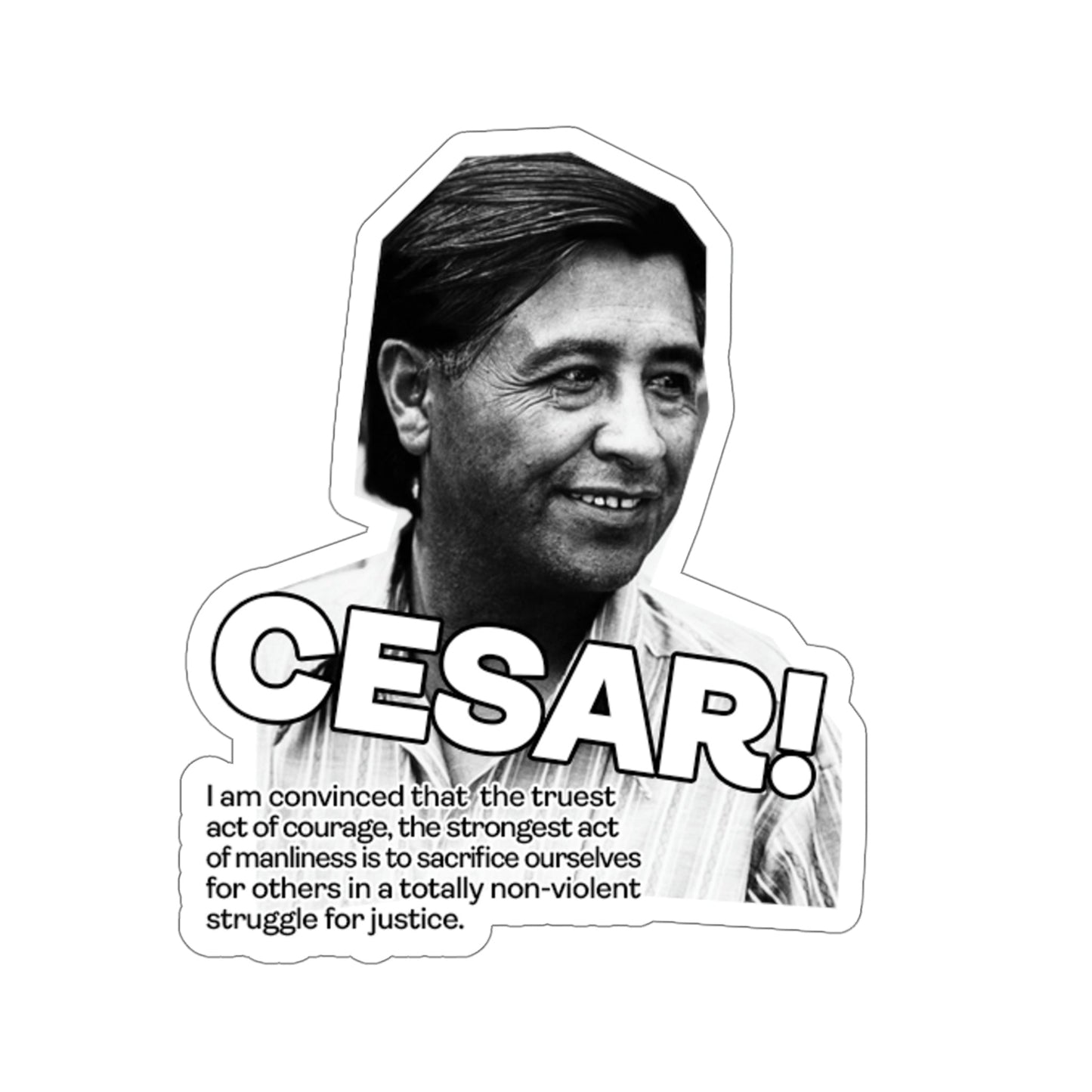 Cesar Chavez Kiss-Cut Sticker Union Hero Patriot Martin Luther King Gloria Steinem