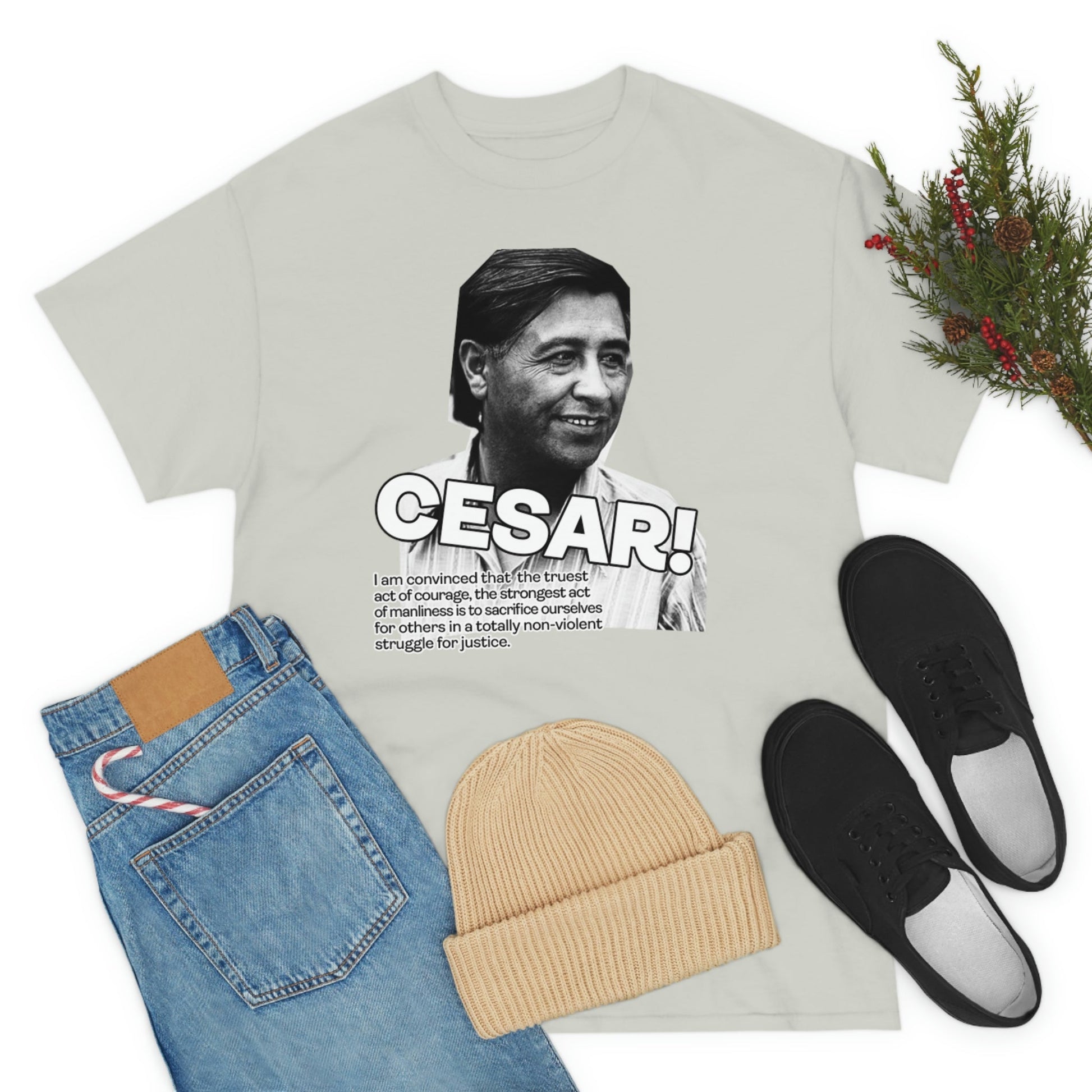 Cesar Chavez Quote Unisex Heavy Cotton Tee Hero Series Gloria Steinem Martin Luther King Jr