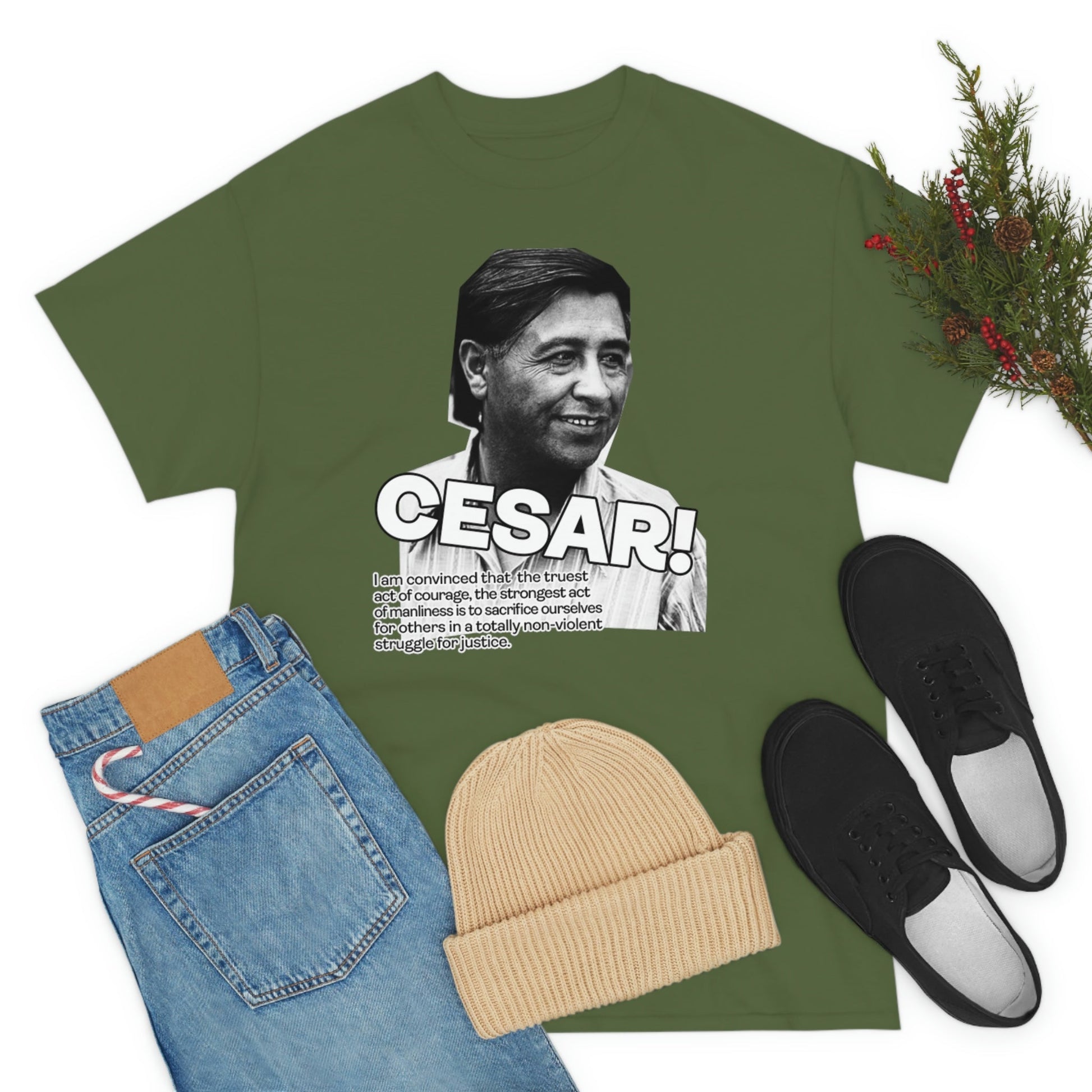 Cesar Chavez Quote Unisex Heavy Cotton Tee Hero Series Gloria Steinem Martin Luther King Jr