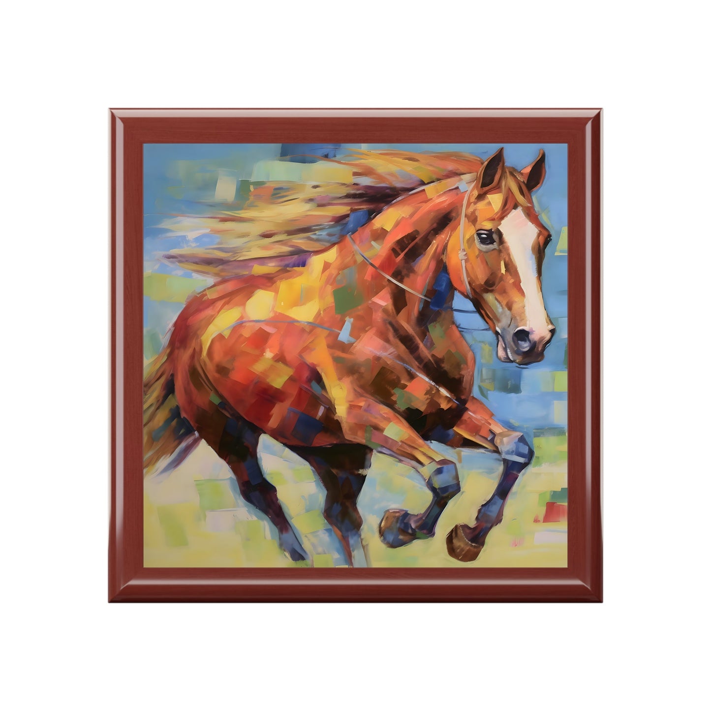 Chestnut Mare Horse Art Print Jewelry Keepsake Box