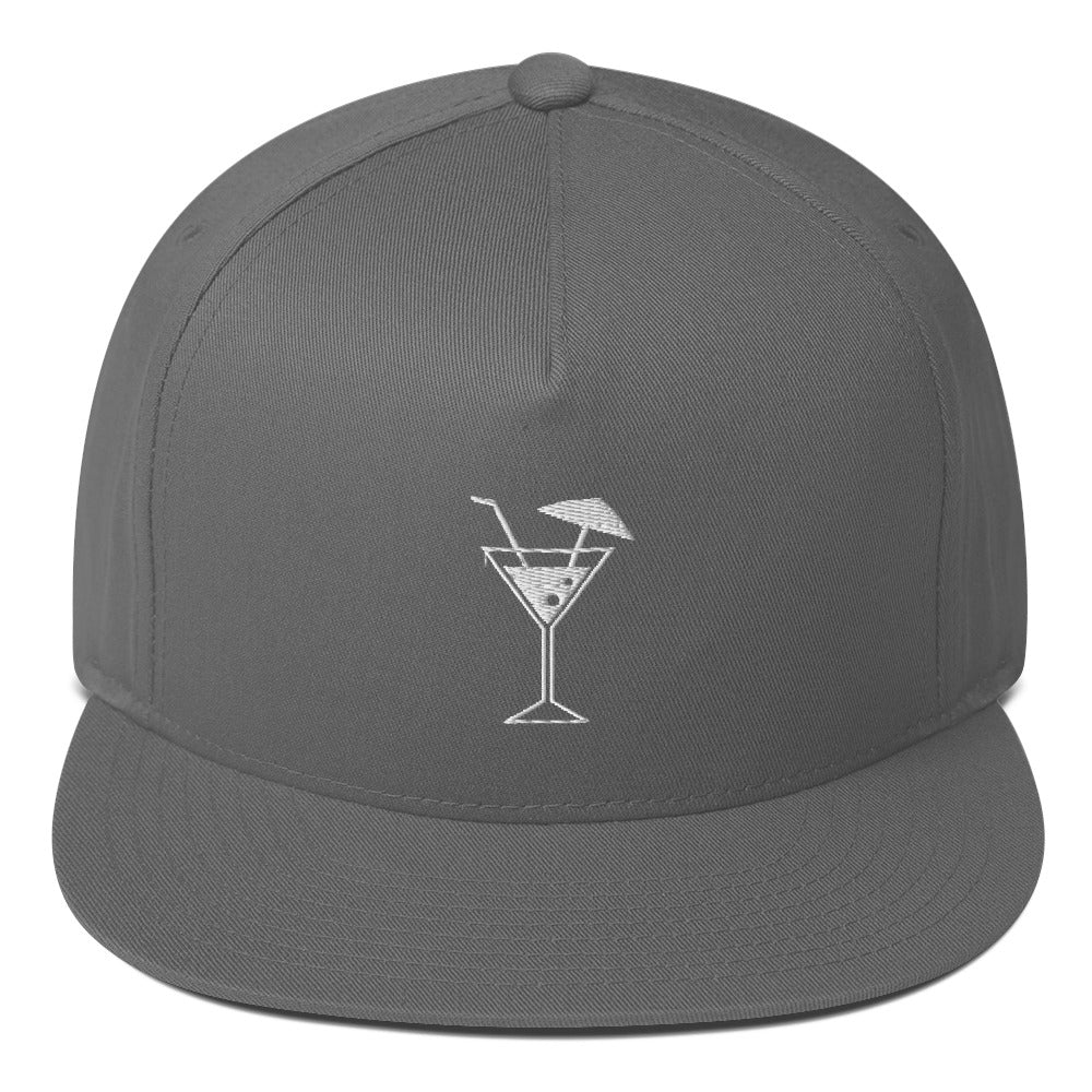 Cocktail Party Flat Bill Cap for the Fun Loving Hipster | Five Panel Hat