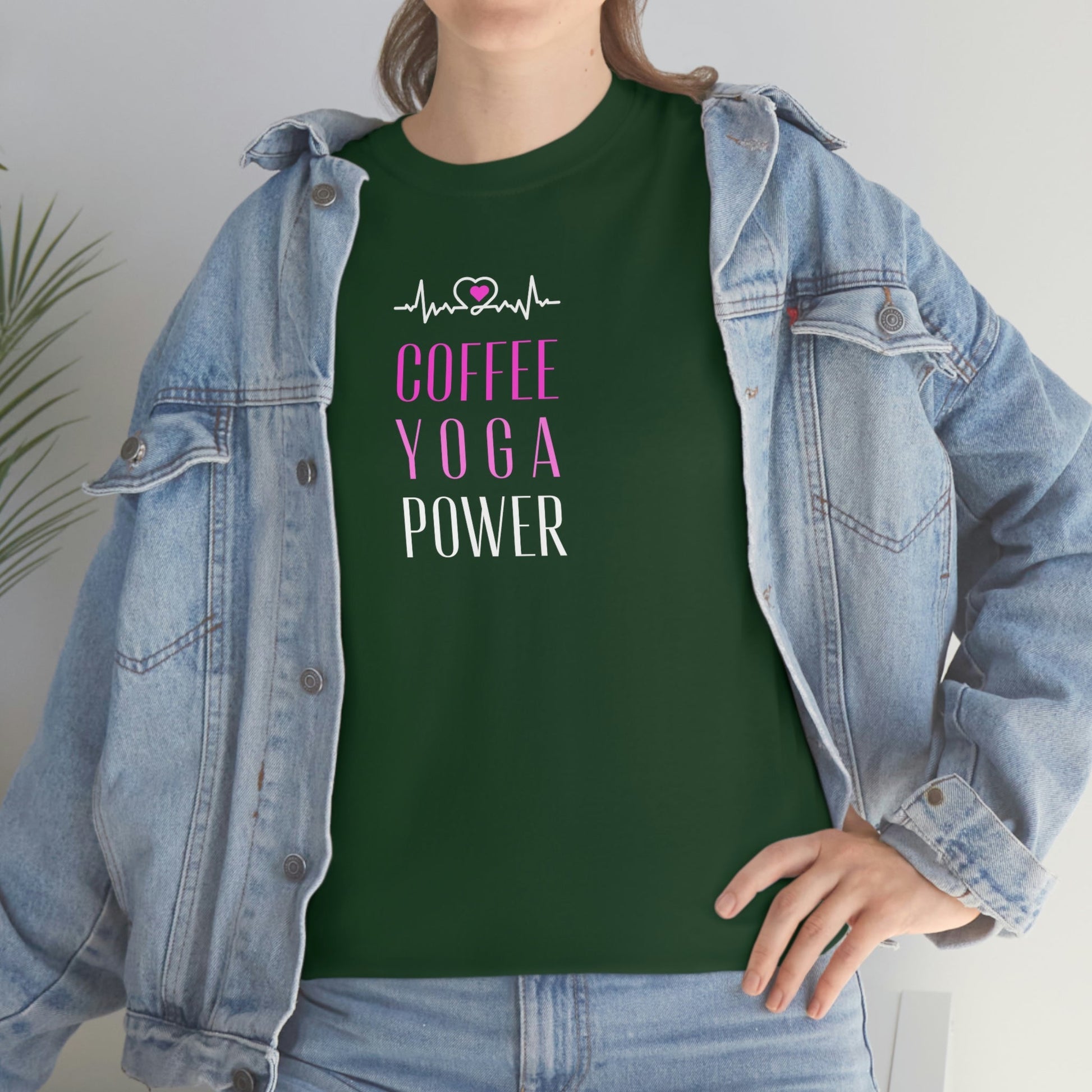 Coffee Yoga Power Heavy Cotton Tee