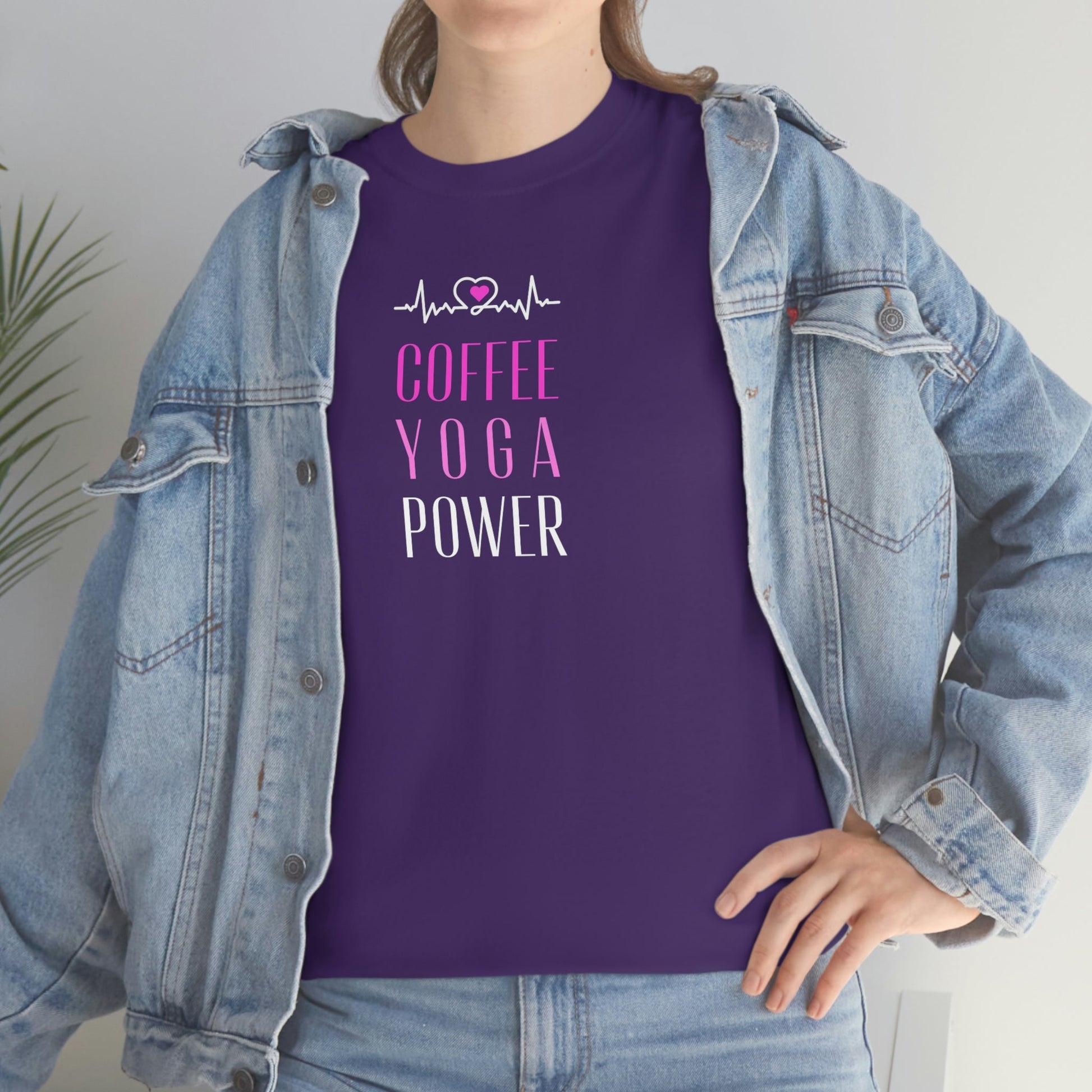 Coffee Yoga Power Heavy Cotton Tee