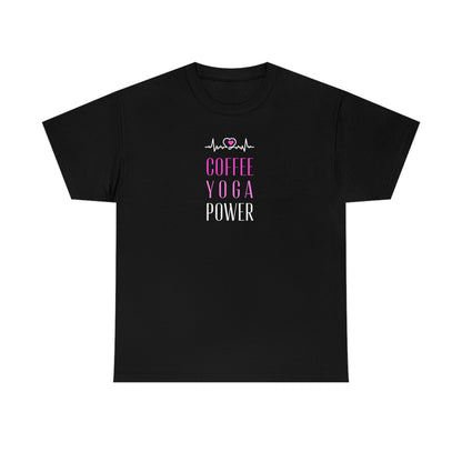 Coffee Yoga Power Heavy Cotton Tee