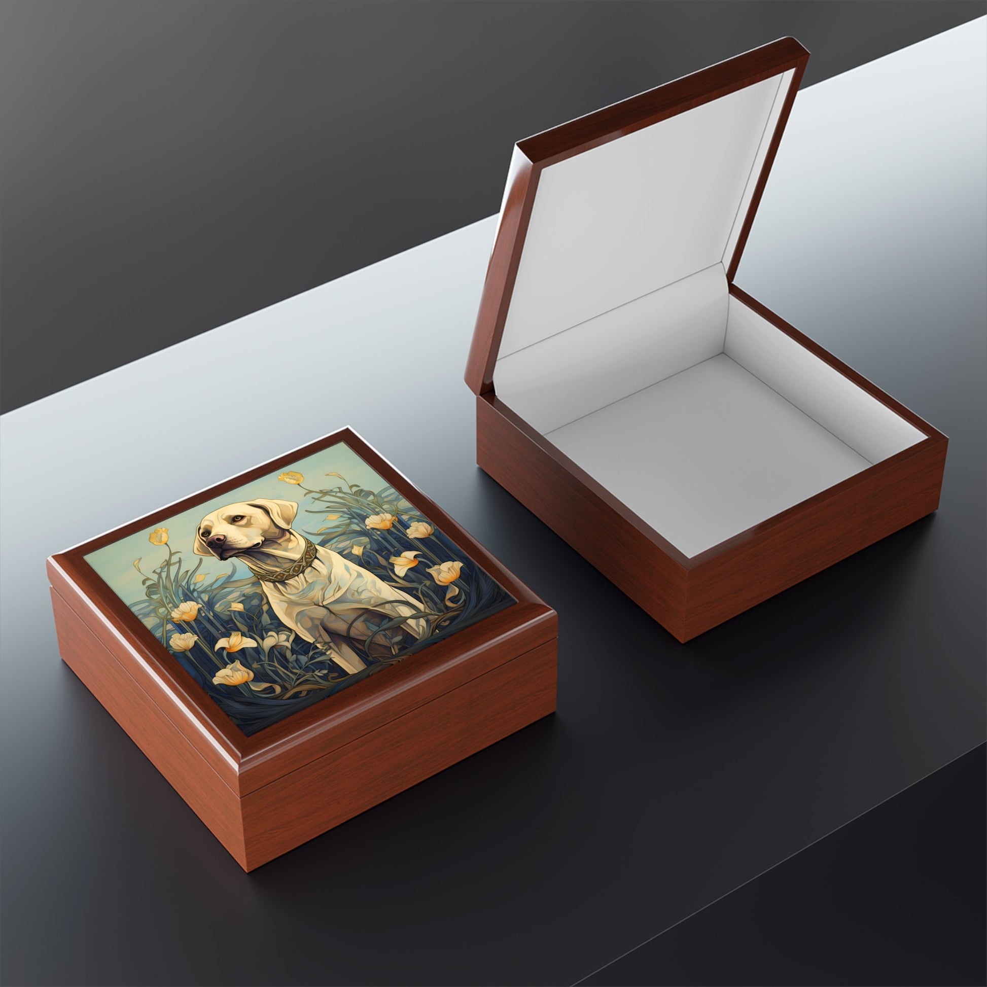 Copy of Art Nouveau Labrador Retriever Art Print Gift and Jewelry Box
