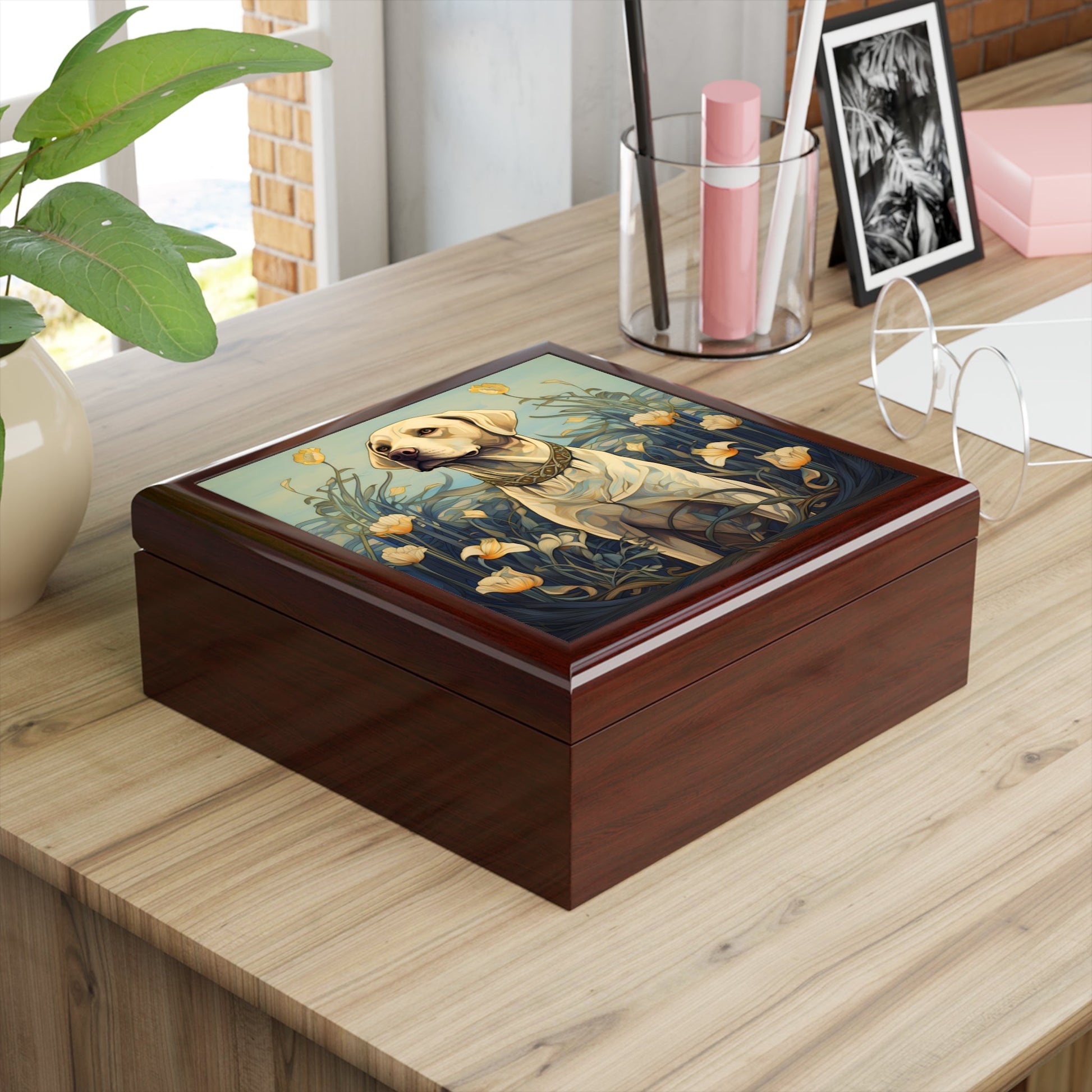 Copy of Art Nouveau Labrador Retriever Art Print Gift and Jewelry Box