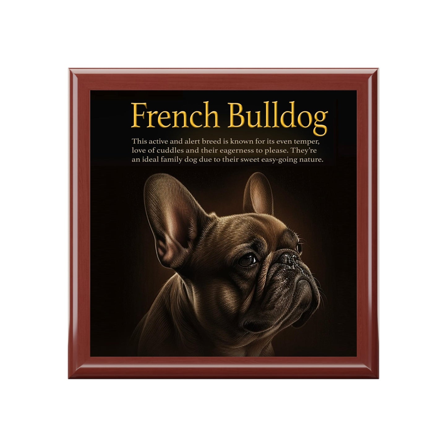 Copy of The Fabulous French Bulldog Keepsake Jewelry Box with Ceramic Tile Cover