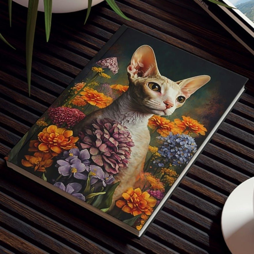 Cornish Rex Notebook - Emily in the Garden - Cat Inspirations - Hard Backed Journal