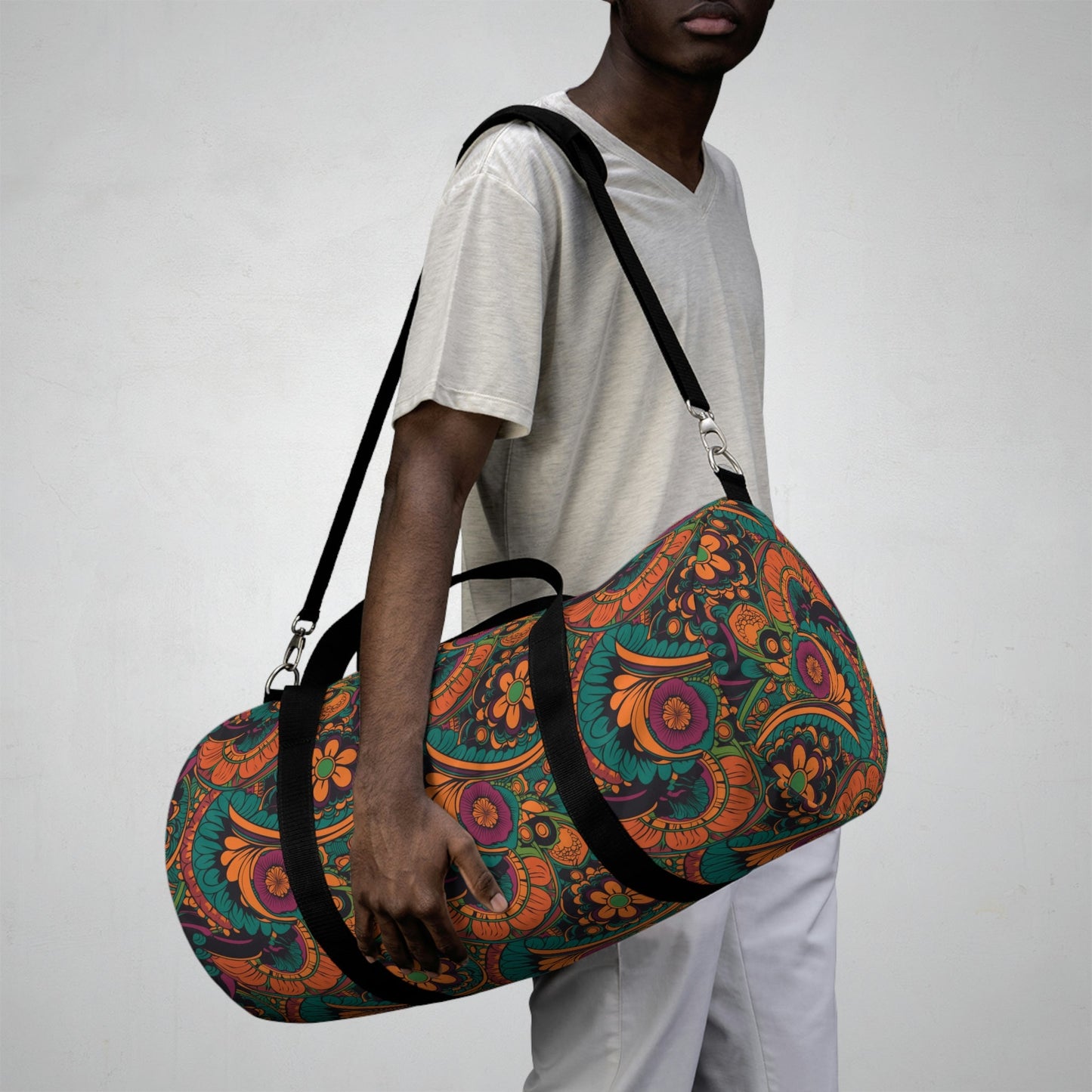 Cottagecore Floral Duffel Bag - Take a trip back to the 60's with this hippy inspired fairycore duffle