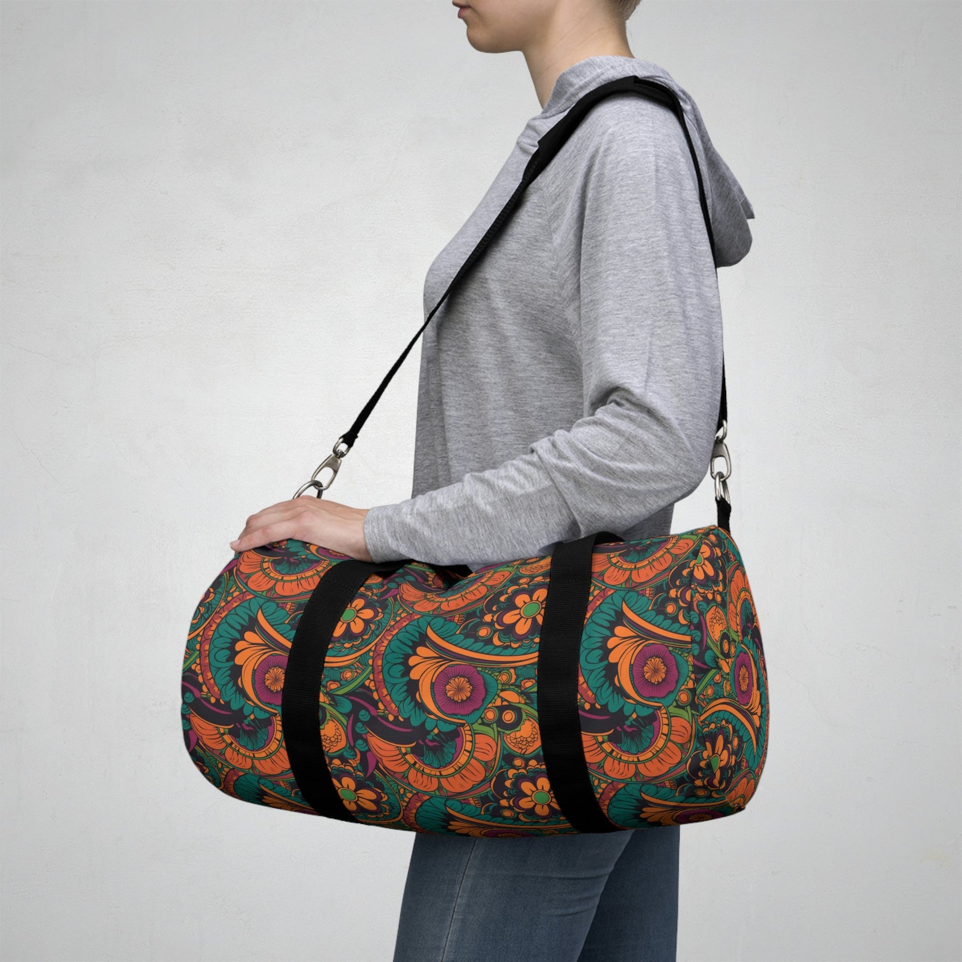 Cottagecore Floral Duffel Bag - Take a trip back to the 60's with this hippy inspired fairycore duffle