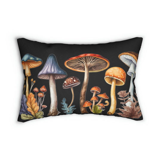 Cottagecore Goblincore Mushrooms Spun Polyester Lumbar Pillow