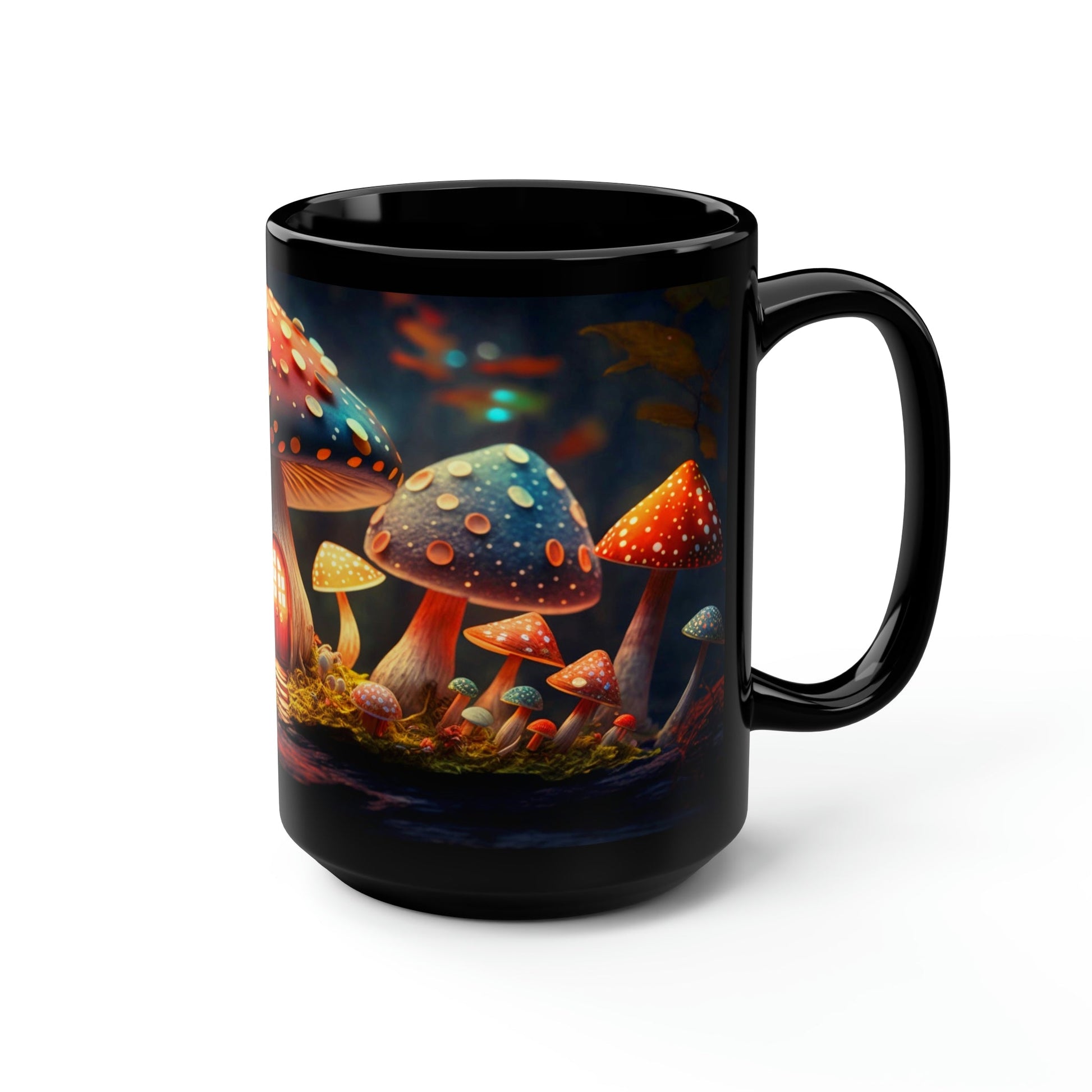Cottagecore Magic Mushrooms 15 oz Coffee Mug perfect for the mushrooming fan or as a birthday gift for nature lovers