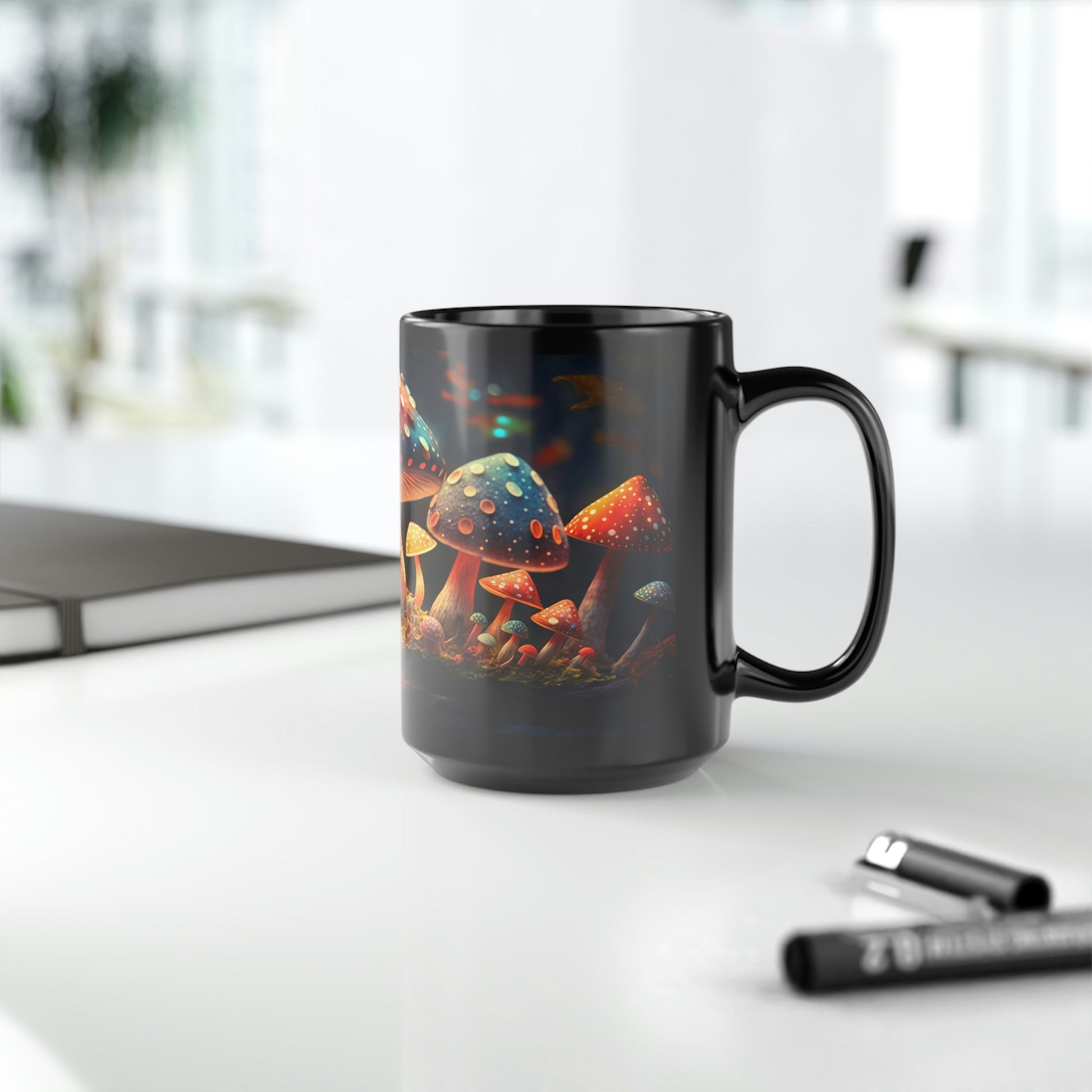 Cottagecore Magic Mushrooms 15 oz Coffee Mug perfect for the mushrooming fan or as a birthday gift for nature lovers