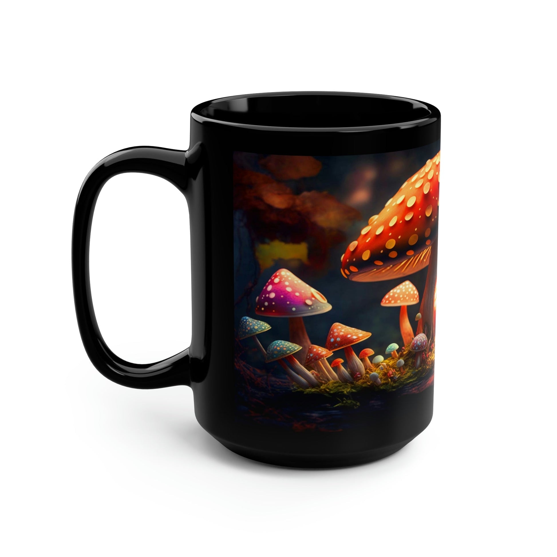 Cottagecore Magic Mushrooms 15 oz Coffee Mug perfect for the mushrooming fan or as a birthday gift for nature lovers