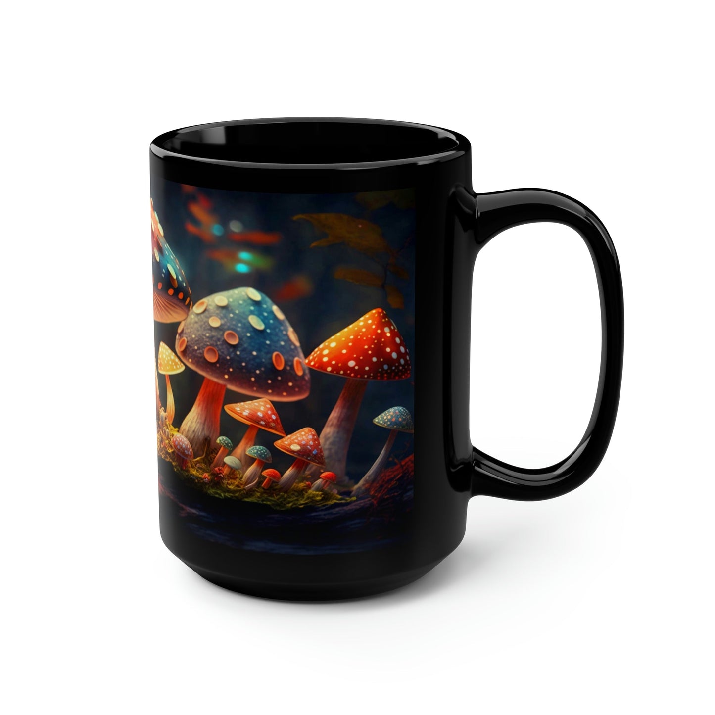 Cottagecore Magic Mushrooms 15 oz Coffee Mug perfect for the mushrooming fan or as a birthday gift for nature lovers