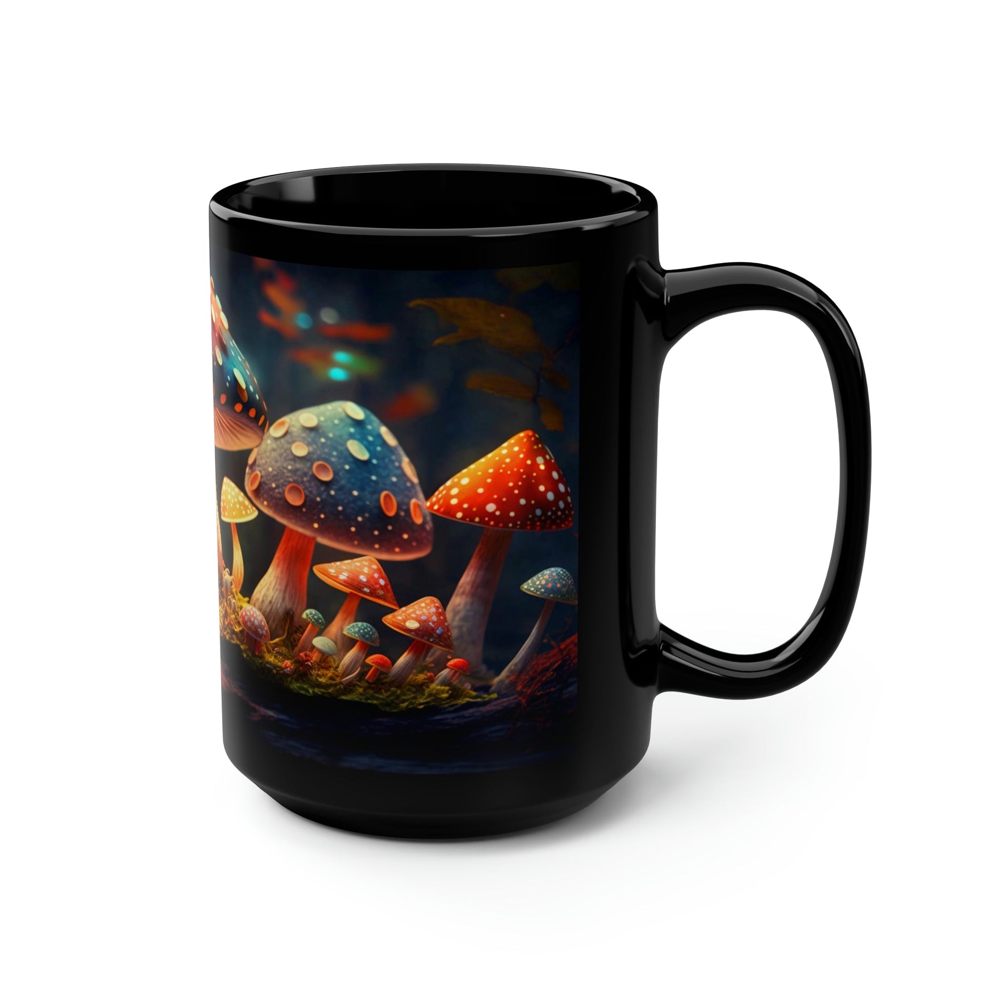 Cottagecore Magic Mushrooms 15 oz Coffee Mug perfect for the mushrooming fan or as a birthday gift for nature lovers
