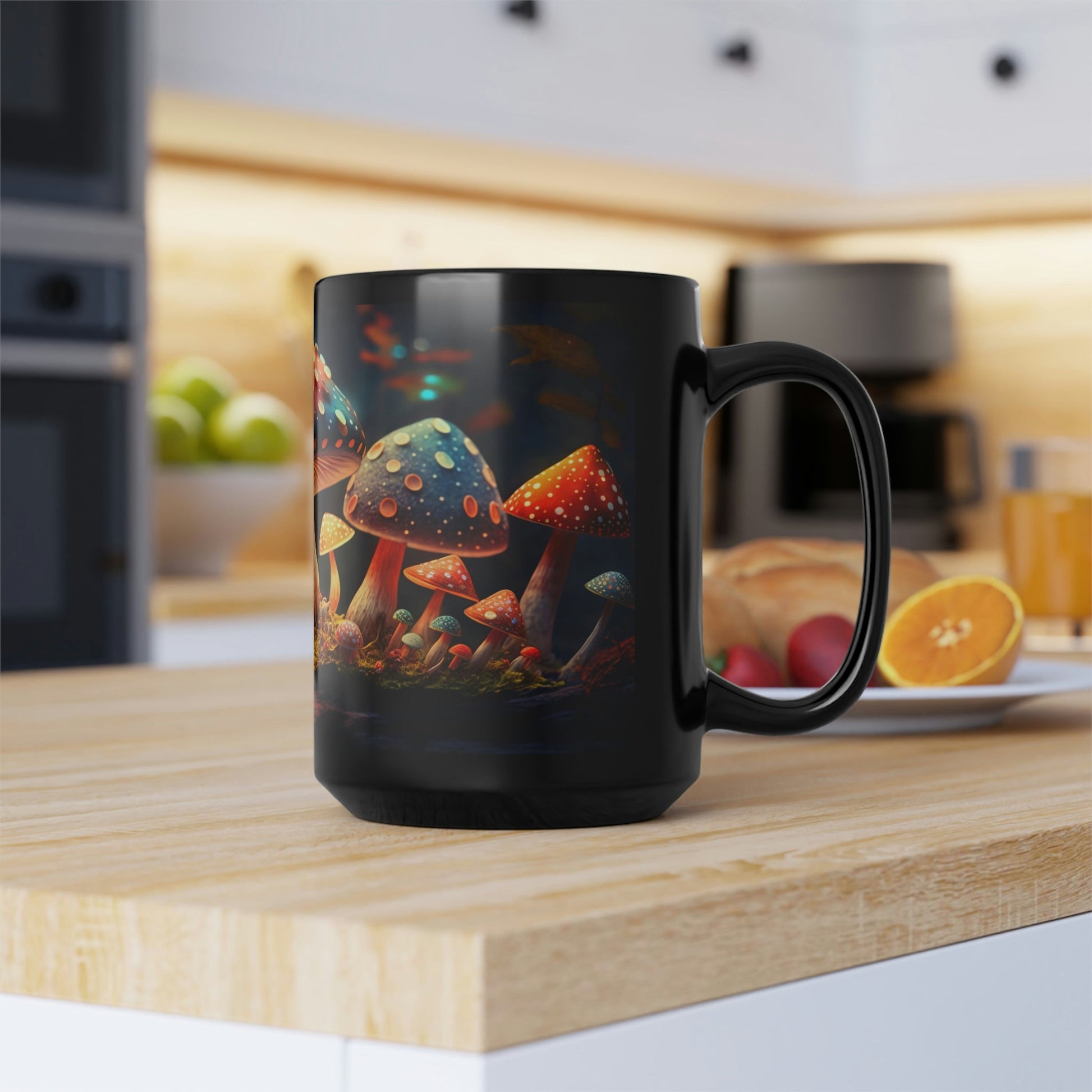 Cottagecore Magic Mushrooms 15 oz Coffee Mug perfect for the mushrooming fan or as a birthday gift for nature lovers