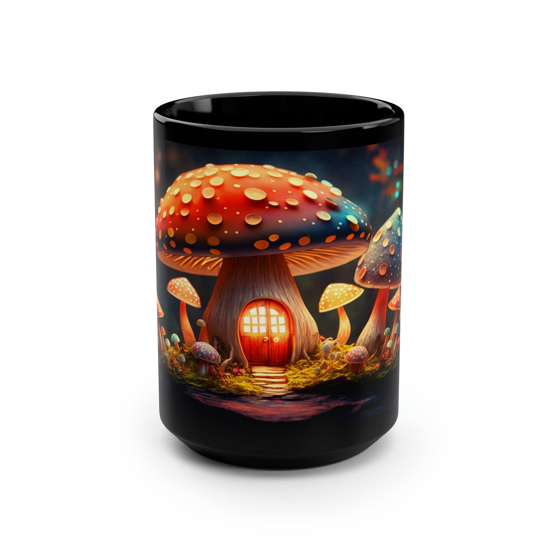 Cottagecore Magic Mushrooms 15 oz Coffee Mug perfect for the mushrooming fan or as a birthday gift for nature lovers