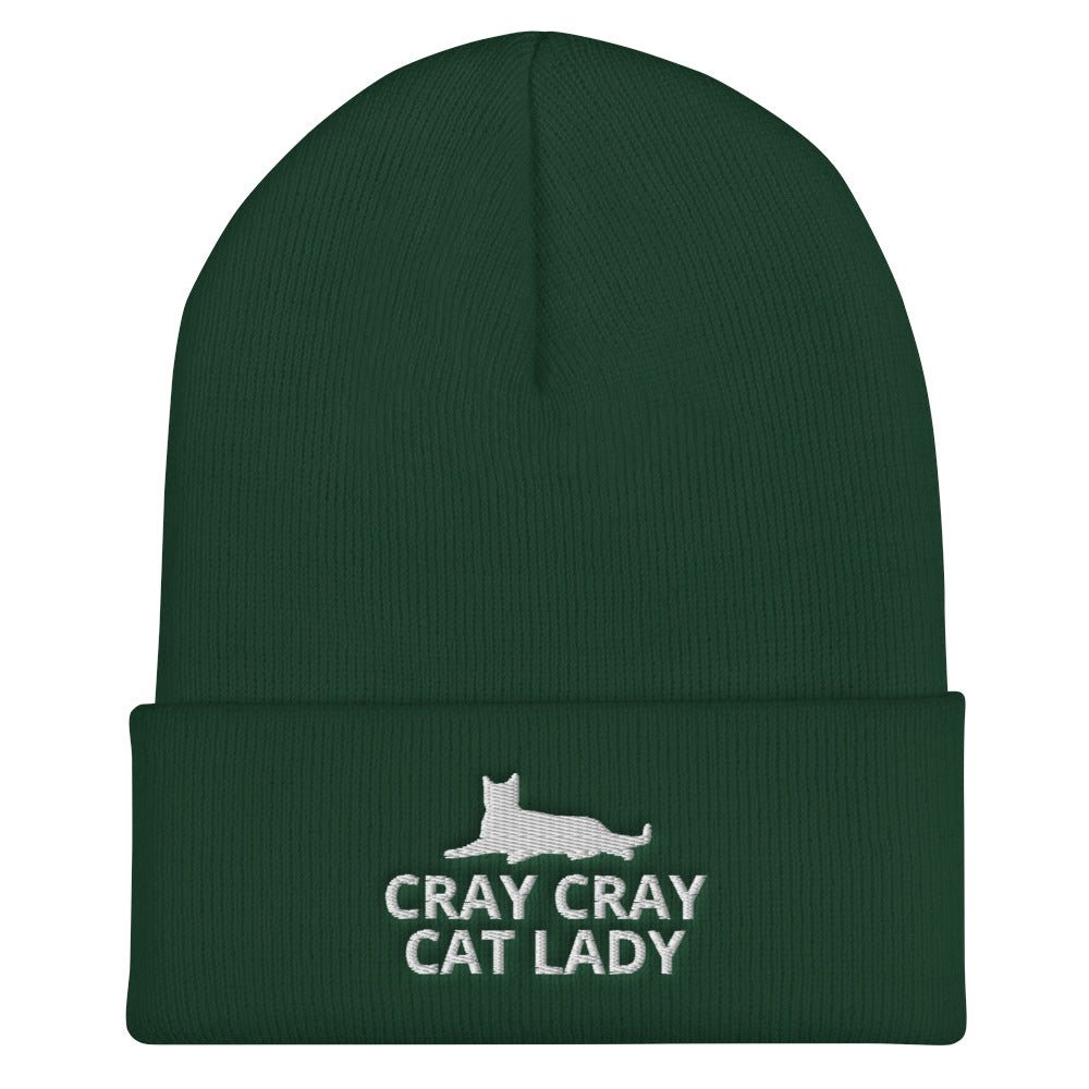 Cray Cray Cat Lady Cuffed Beanie | Crazy Cat Lady | Perfect gift for the cat lover in your family!| Multiple Hat Colors Available