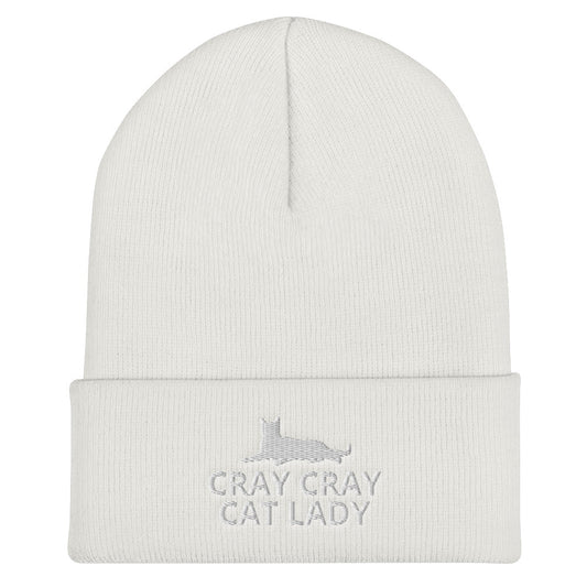 Cray Cray Cat Lady Cuffed Beanie | Crazy Cat Lady | Perfect gift for the cat lover in your family!| Multiple Hat Colors Available