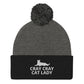 Cray Cray Cat Lady Pom-Pom Beanie | Crazy Cat Lady | Perfect gift for the cat lover in your family!| Multiple Hat Colors Available