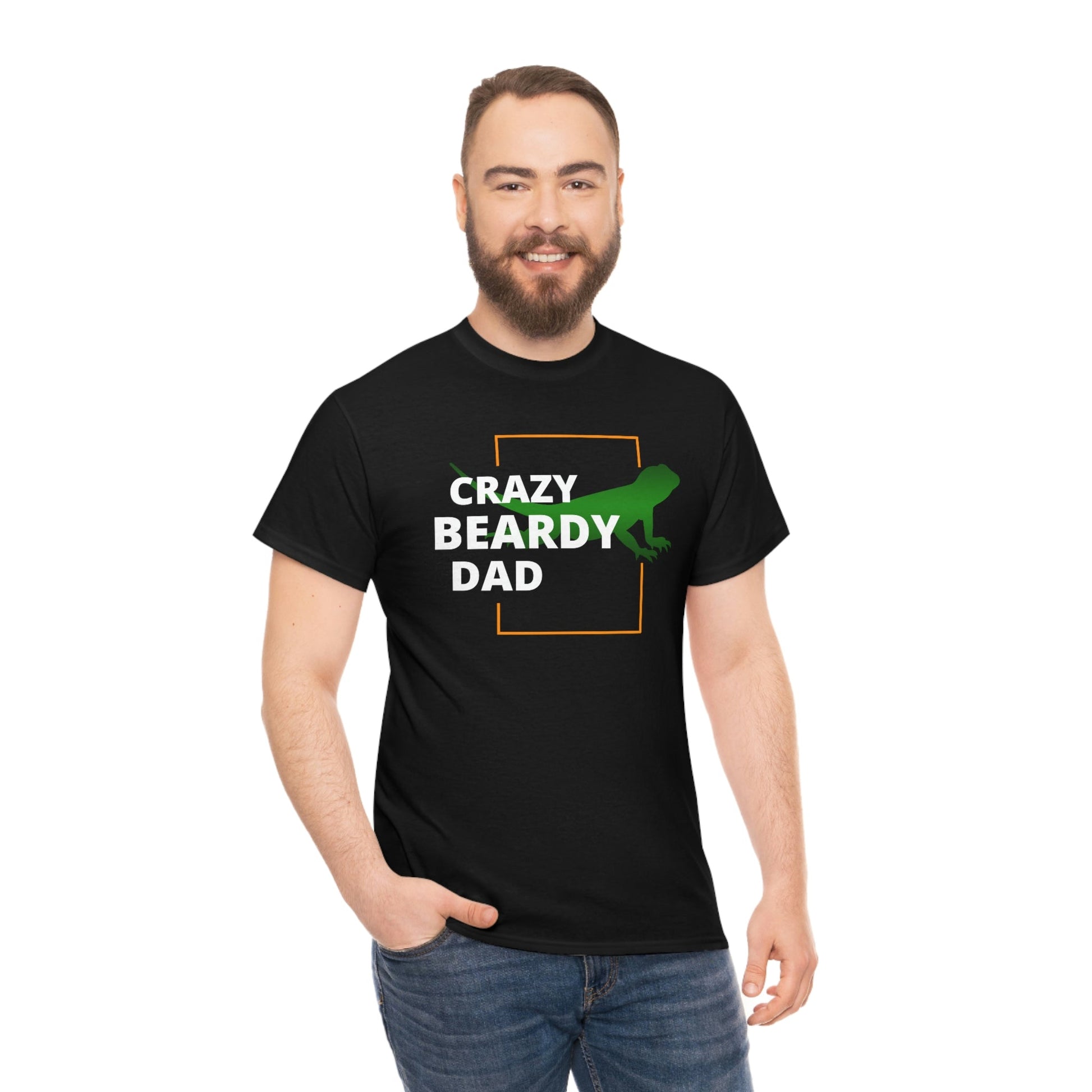 Crazy Beardy Dad Heavy Cotton T-Shirt