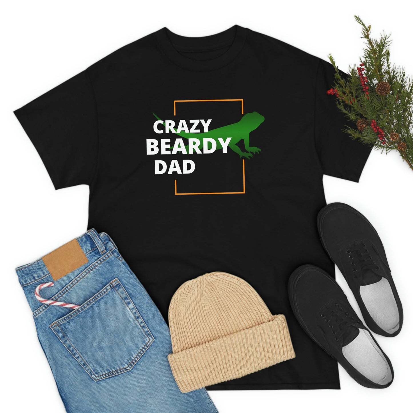 Crazy Beardy Dad Heavy Cotton T-Shirt