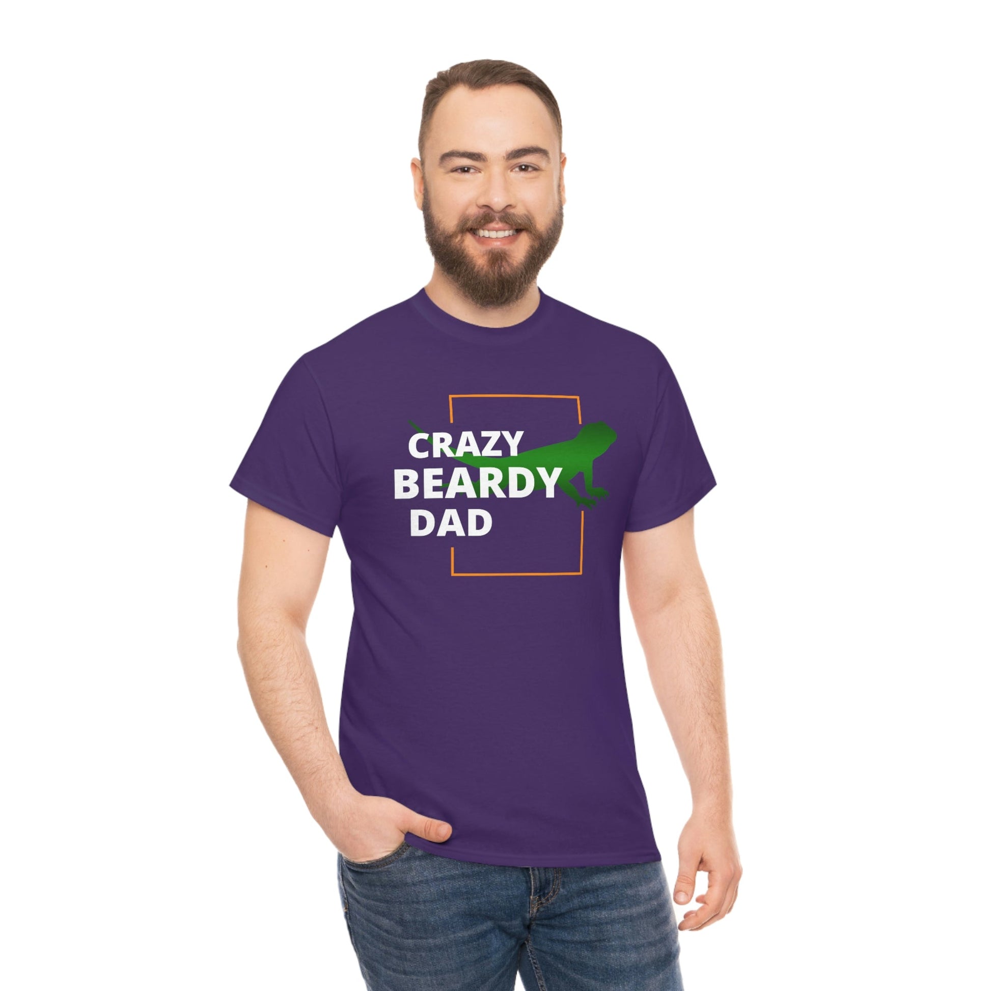 Crazy Beardy Dad Heavy Cotton T-Shirt