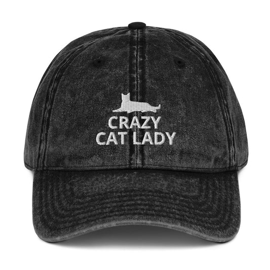 Crazy Cat Lady Vintage Cotton Twill Cap | Perfect gift for the cat lover in your family!| Multiple Hat Colors Available