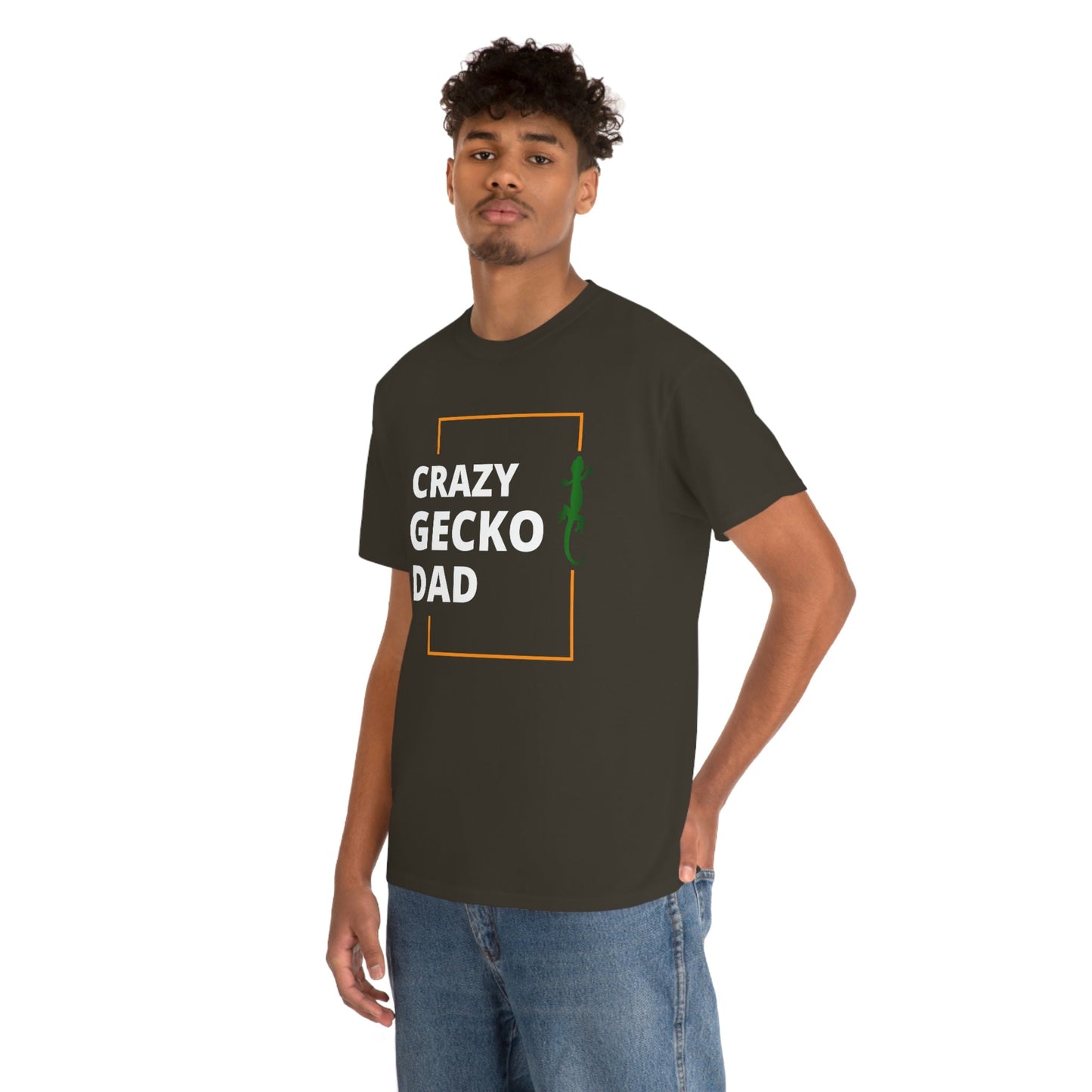 Crazy Gecko Dad Heavy Cotton T-Shirt