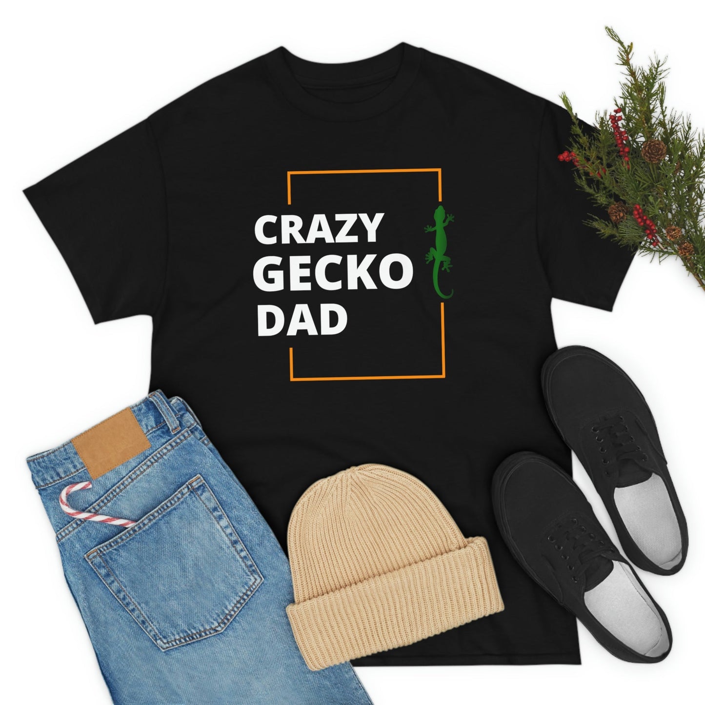 Crazy Gecko Dad Heavy Cotton T-Shirt