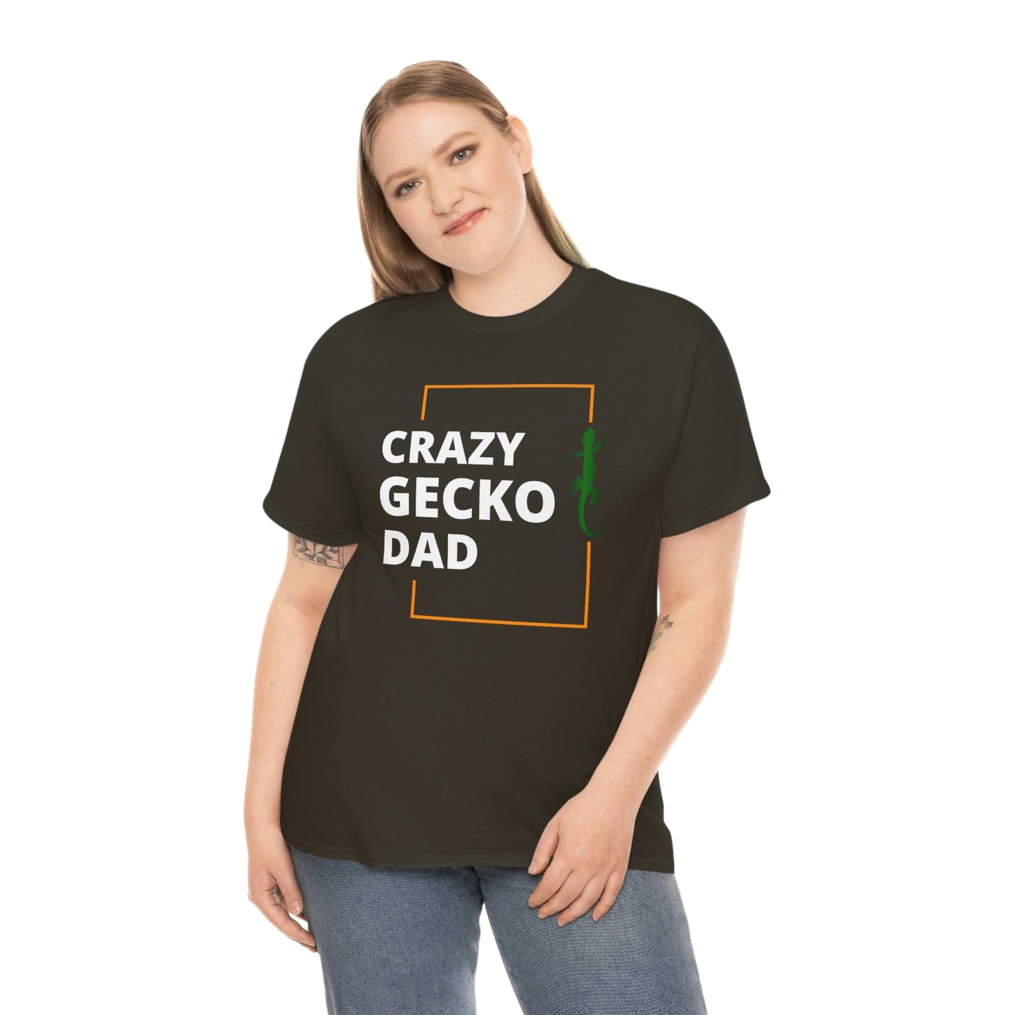 Crazy Gecko Dad Heavy Cotton T-Shirt