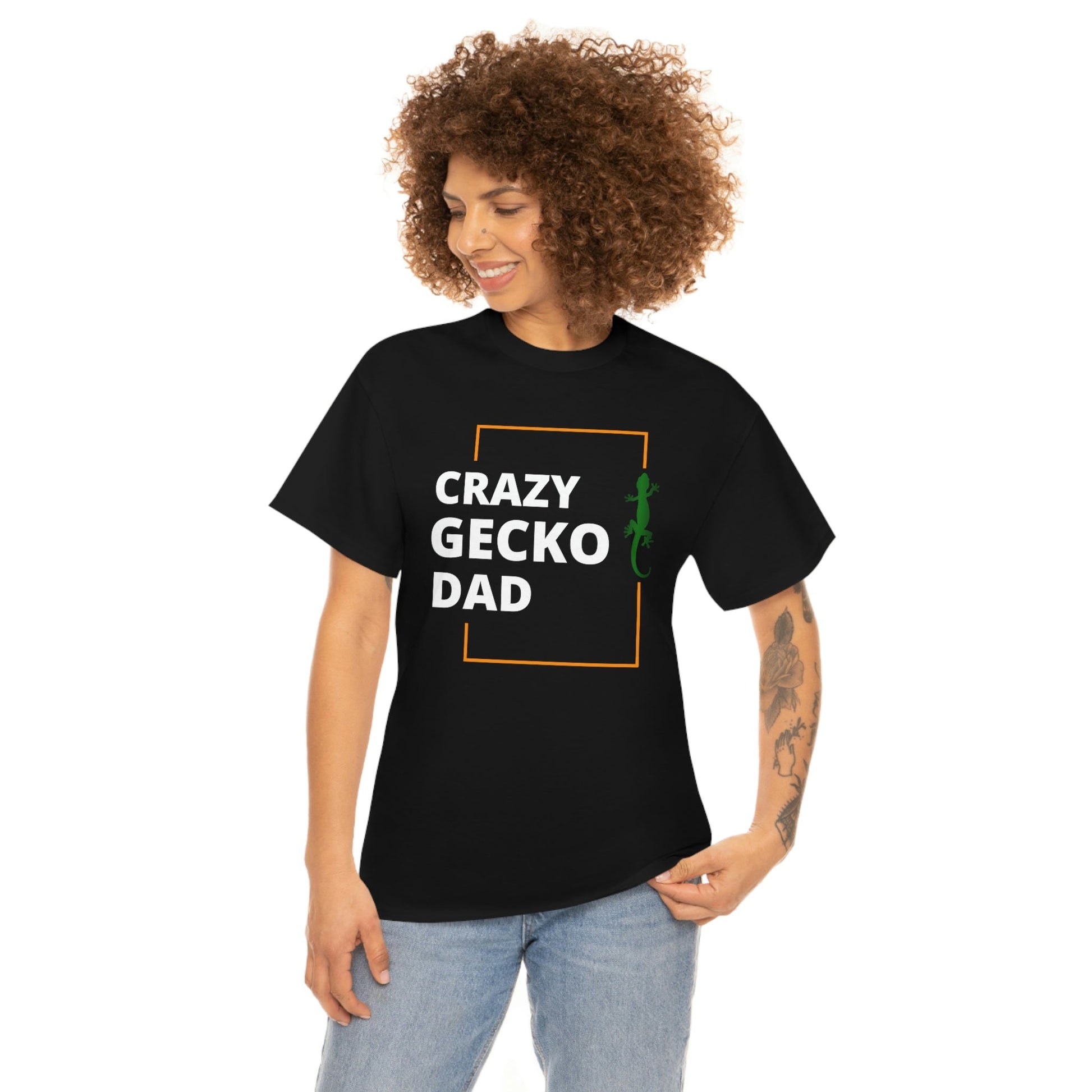 Crazy Gecko Dad Heavy Cotton T-Shirt