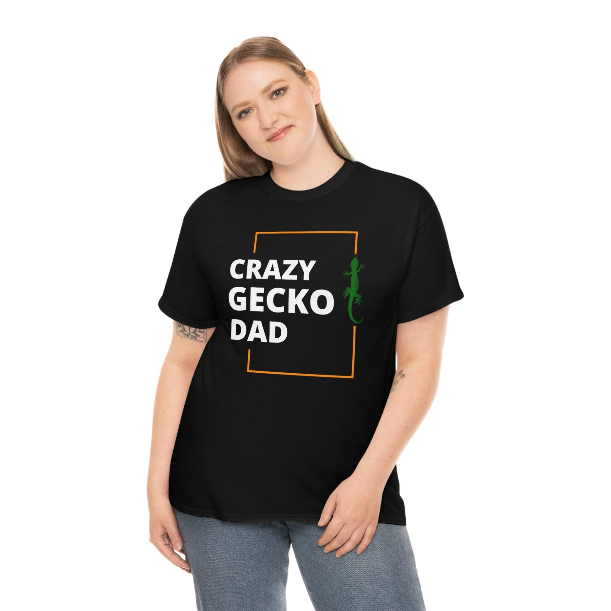 Crazy Gecko Dad Heavy Cotton T-Shirt