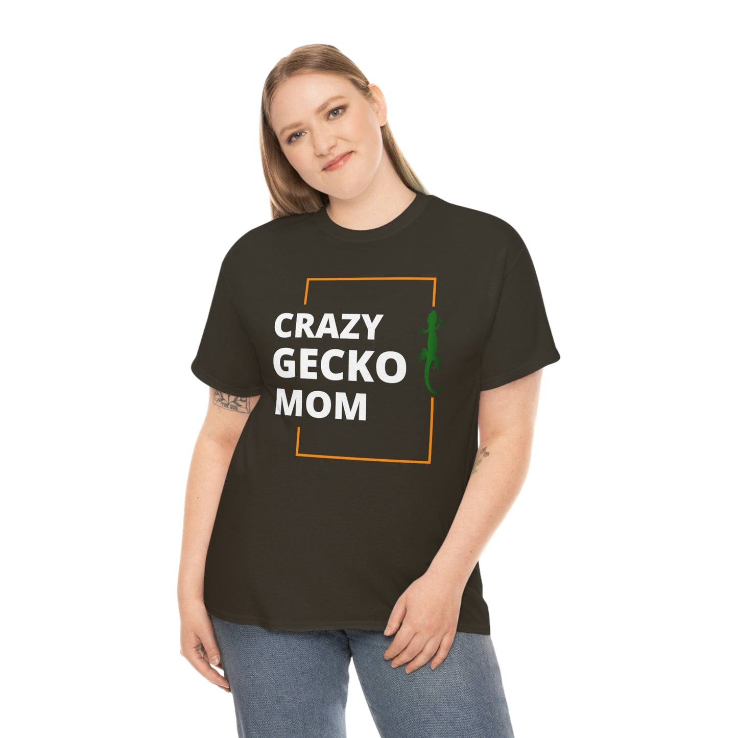 Crazy Gecko Mom Heavy Cotton T-Shirt