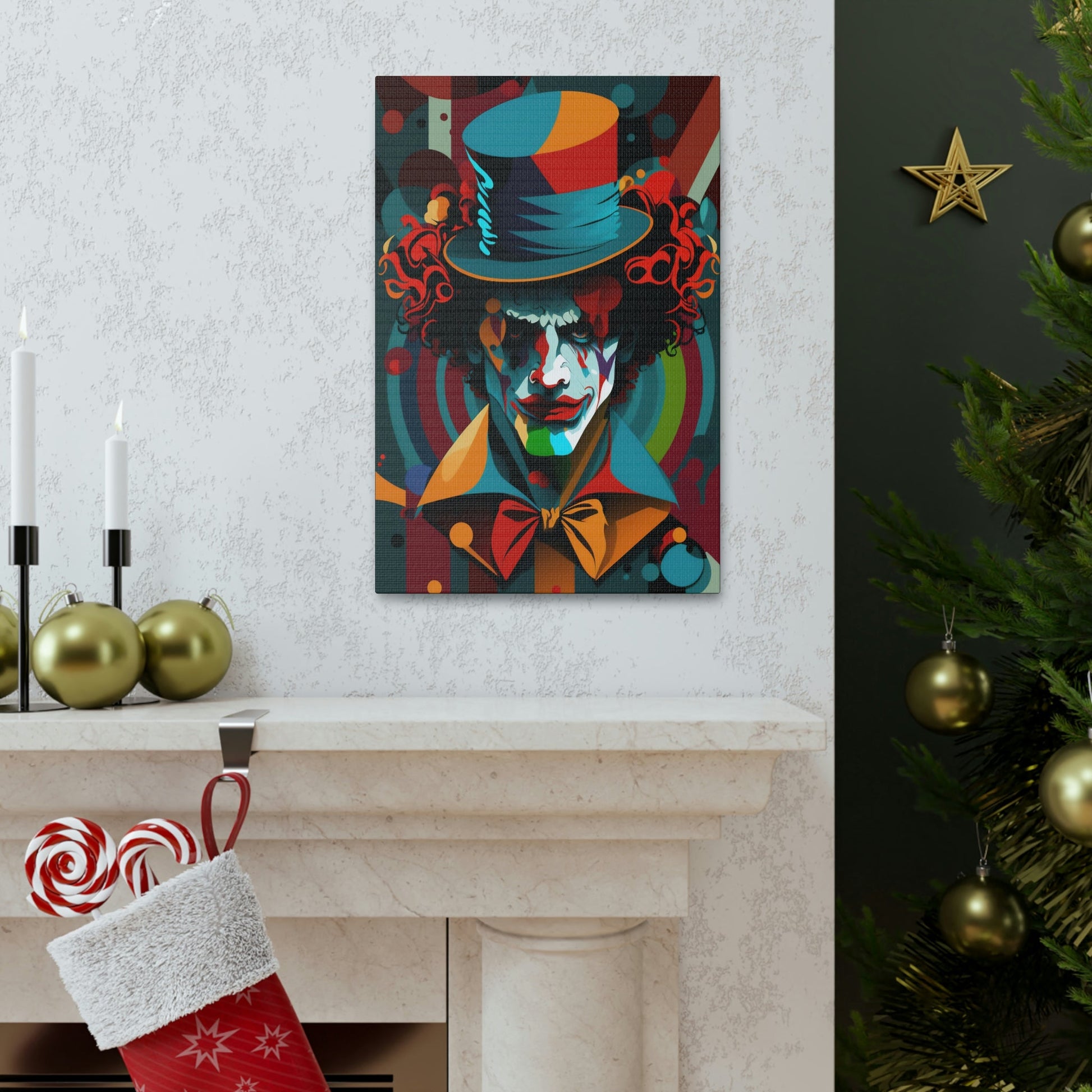 Crazy Insane Evil Spooky Clowns – Mr. Terrifier the Clown from Hell Canvas Gallery Wraps