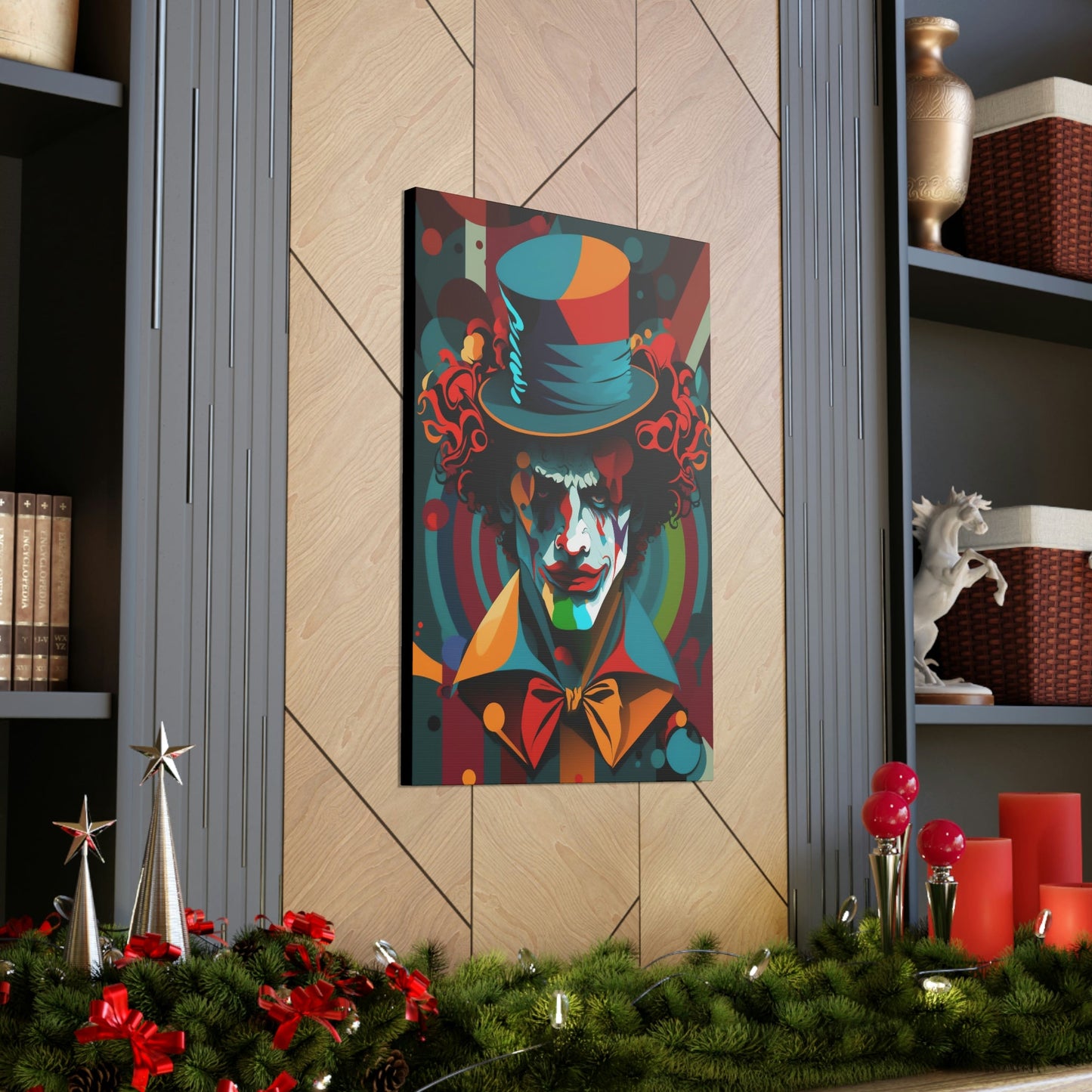 Crazy Insane Evil Spooky Clowns – Mr. Terrifier the Clown from Hell Canvas Gallery Wraps