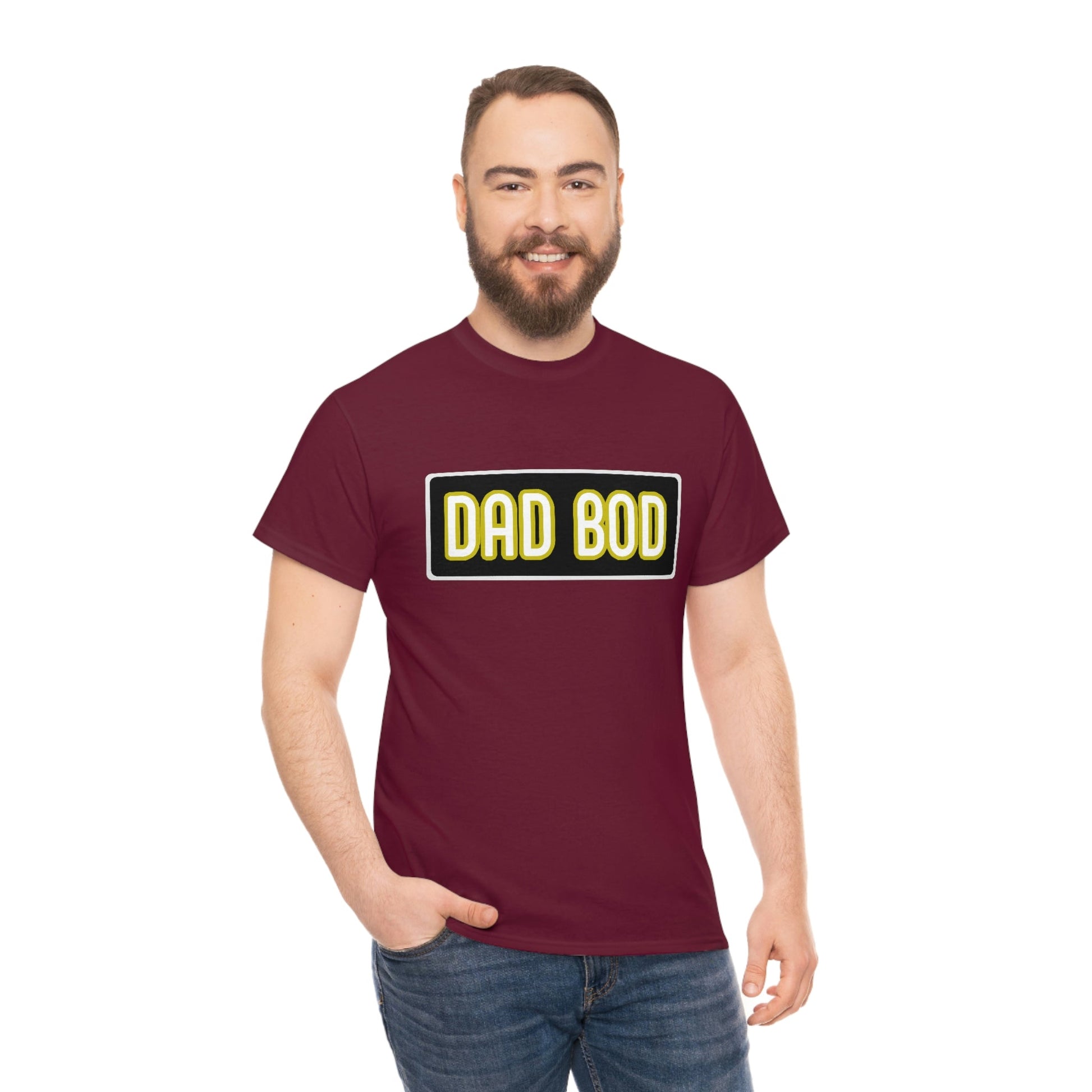 Dad Bod Unisex Heavy Cotton Tee Father Daddy Body Joke fun funny Present Gift