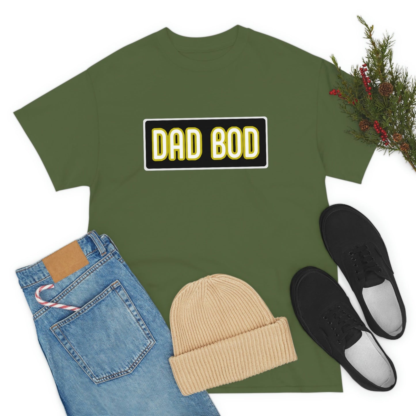 Dad Bod Unisex Heavy Cotton Tee Father Daddy Body Joke fun funny Present Gift