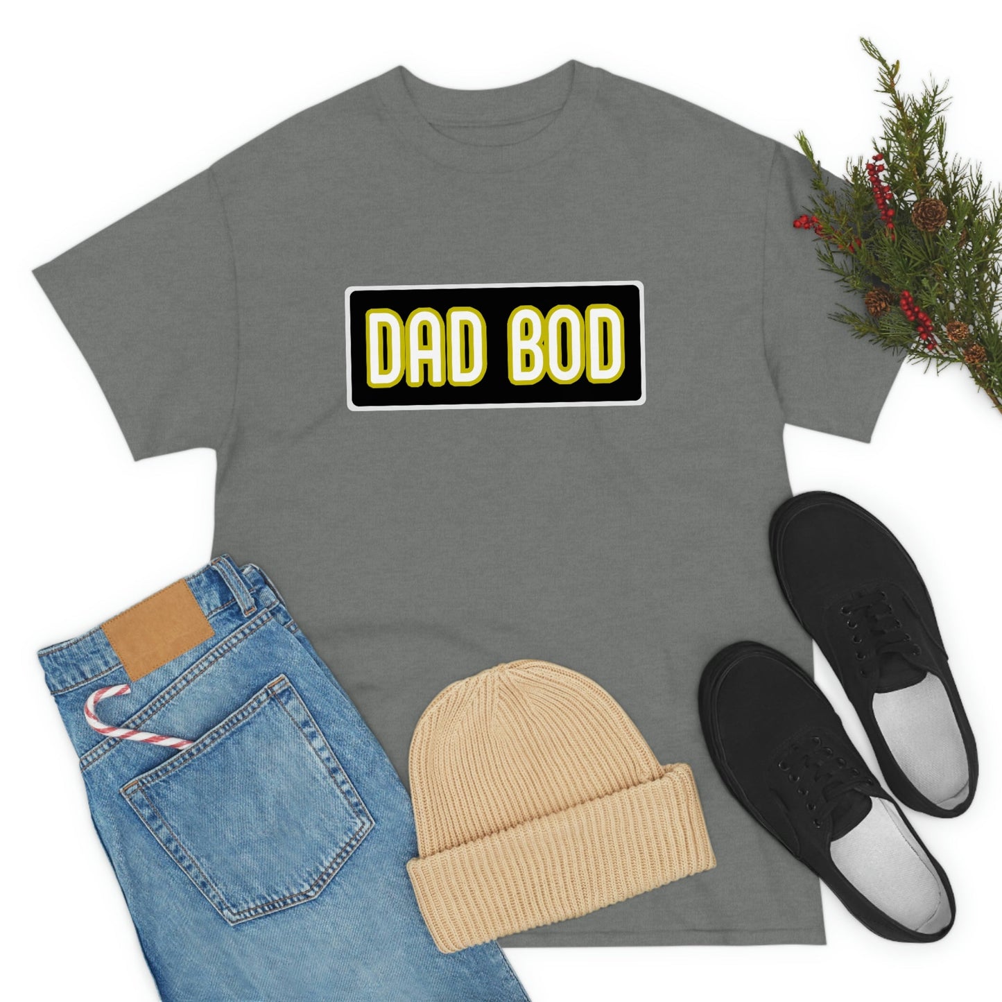 Dad Bod Unisex Heavy Cotton Tee Father Daddy Body Joke fun funny Present Gift