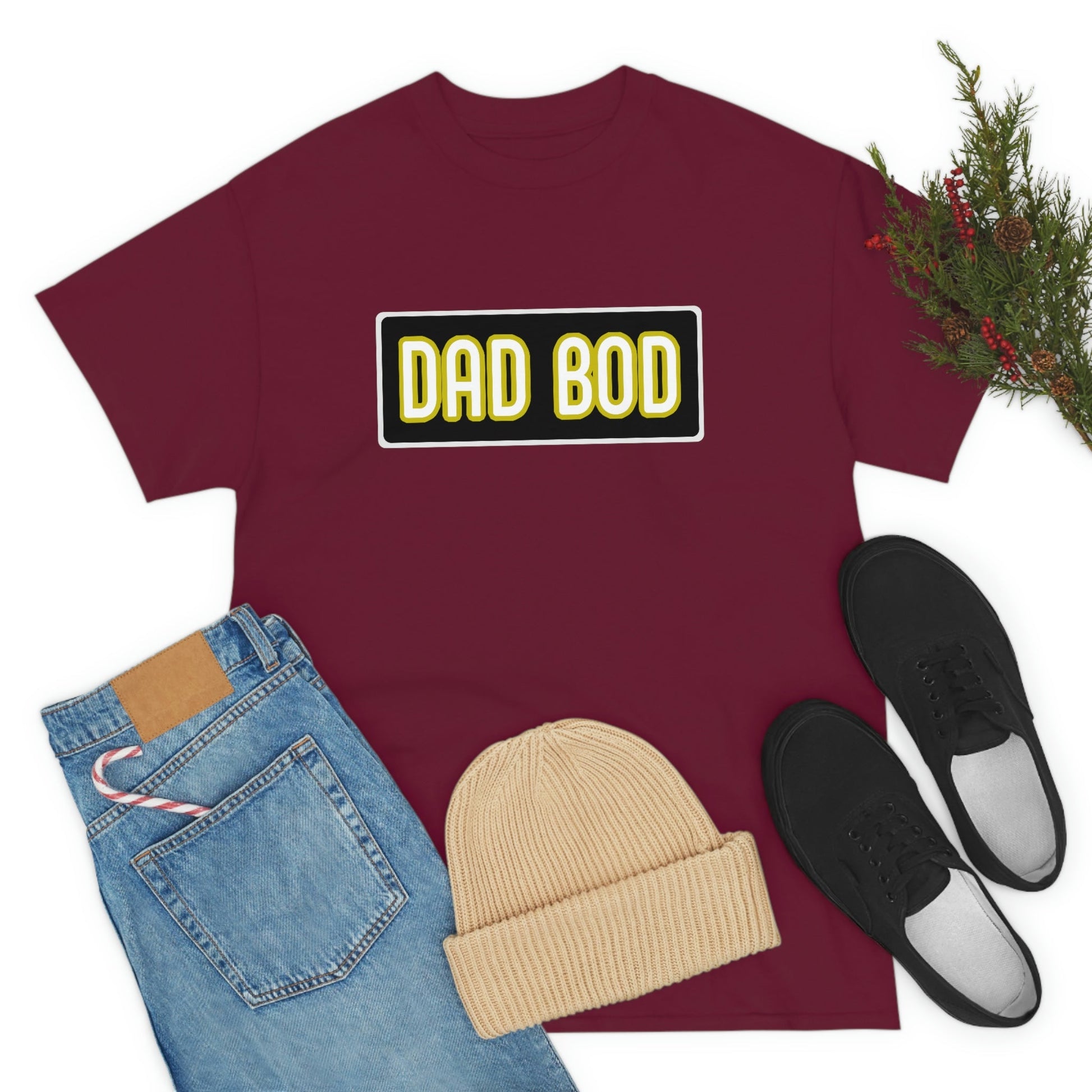 Dad Bod Unisex Heavy Cotton Tee Father Daddy Body Joke fun funny Present Gift