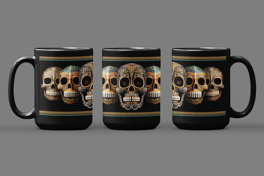Day of the Dead Painted Skulls - 15 oz Coffee Mug