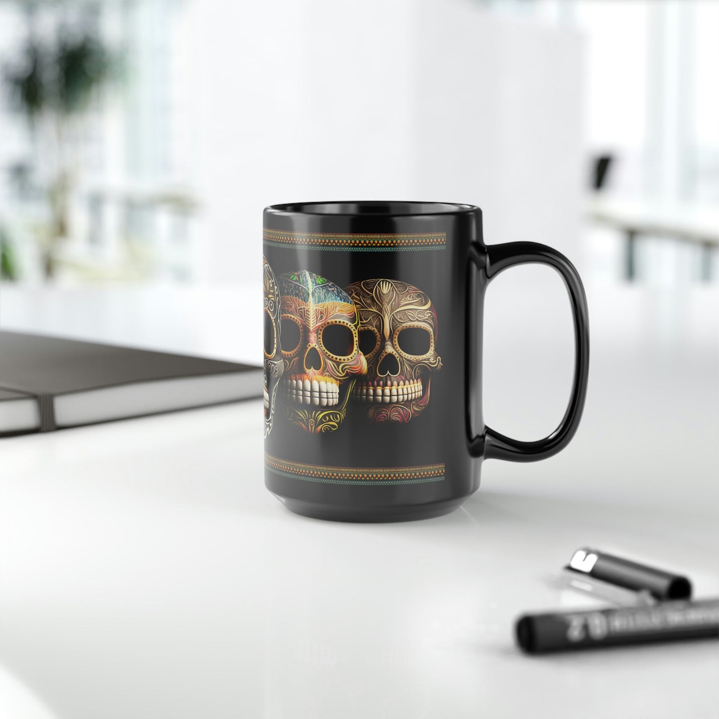 Day of the Dead Painted Skulls - 15 oz Coffee Mug