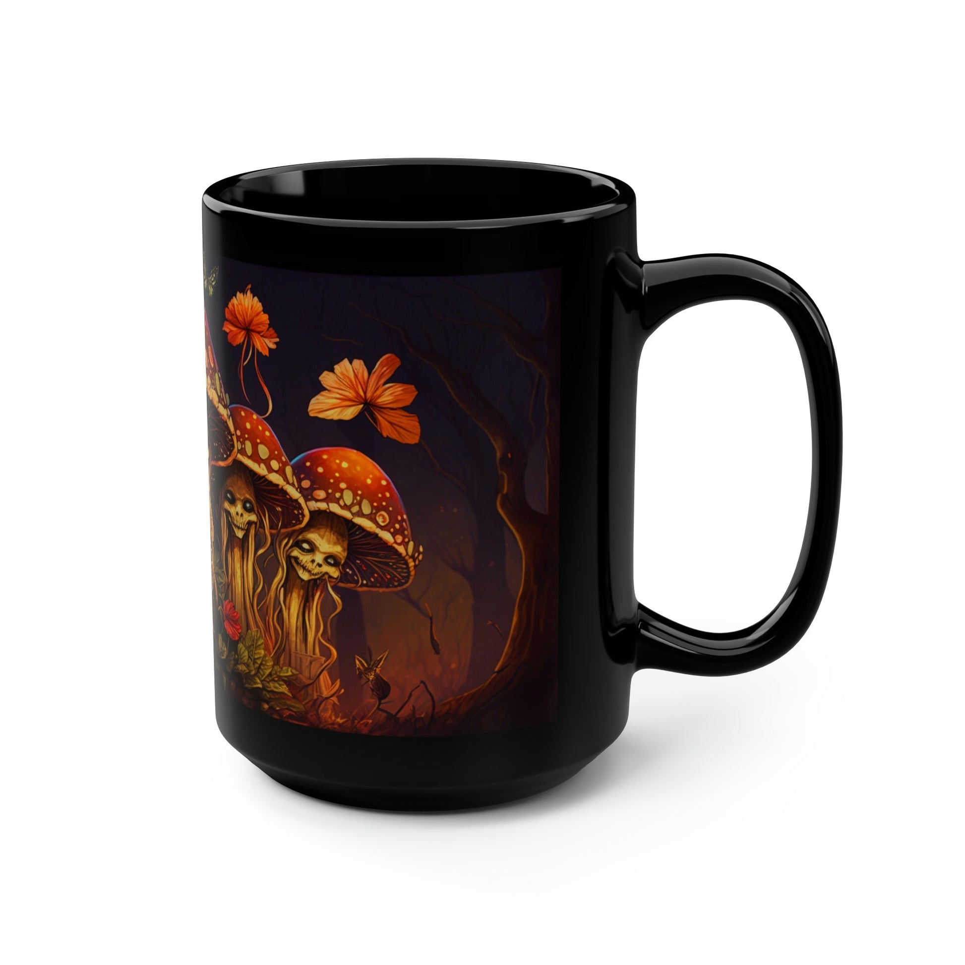 Deadly Magic Mushroom 15 oz Coffee Mug perfect for the mushrooming fan or as a birthday gift for nature lovers
